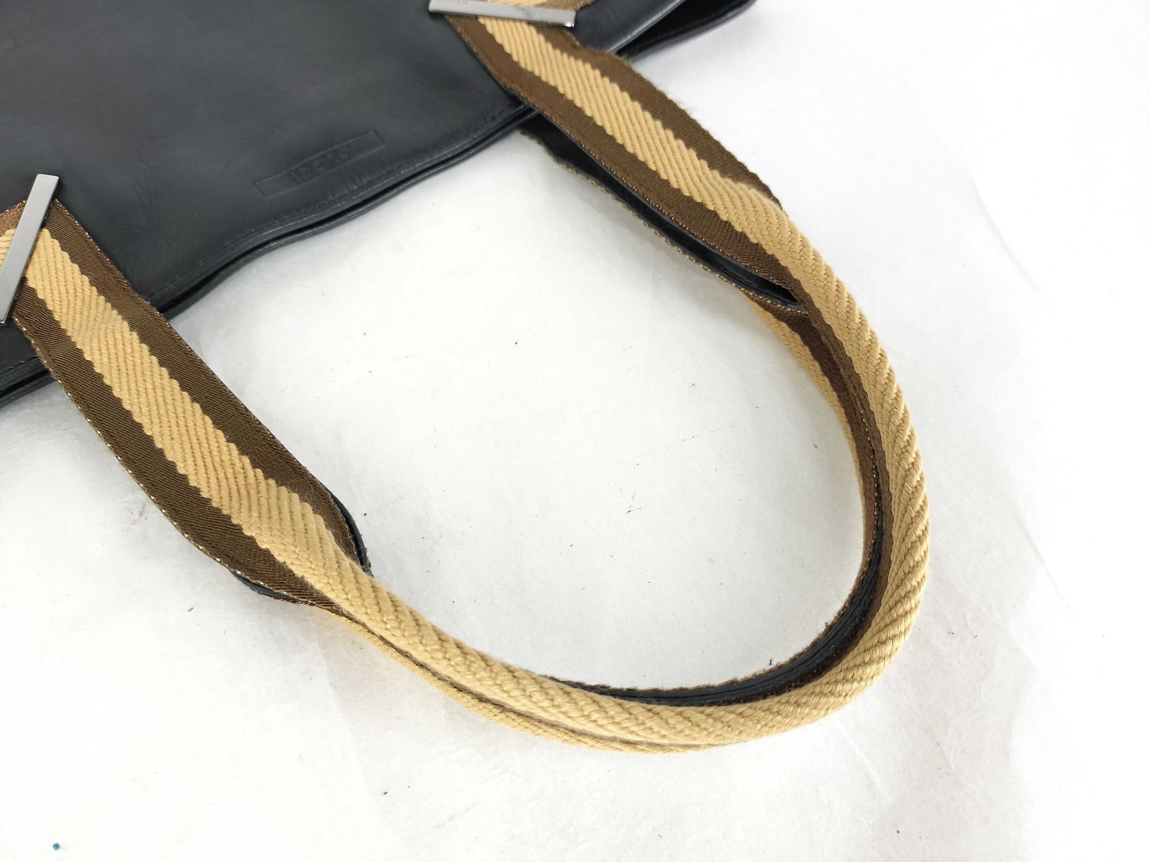 Tote Bag, Gucci Tote Bag, Handbag, Leather, Logo, Sherry Line, Black Tote Bag — view 3