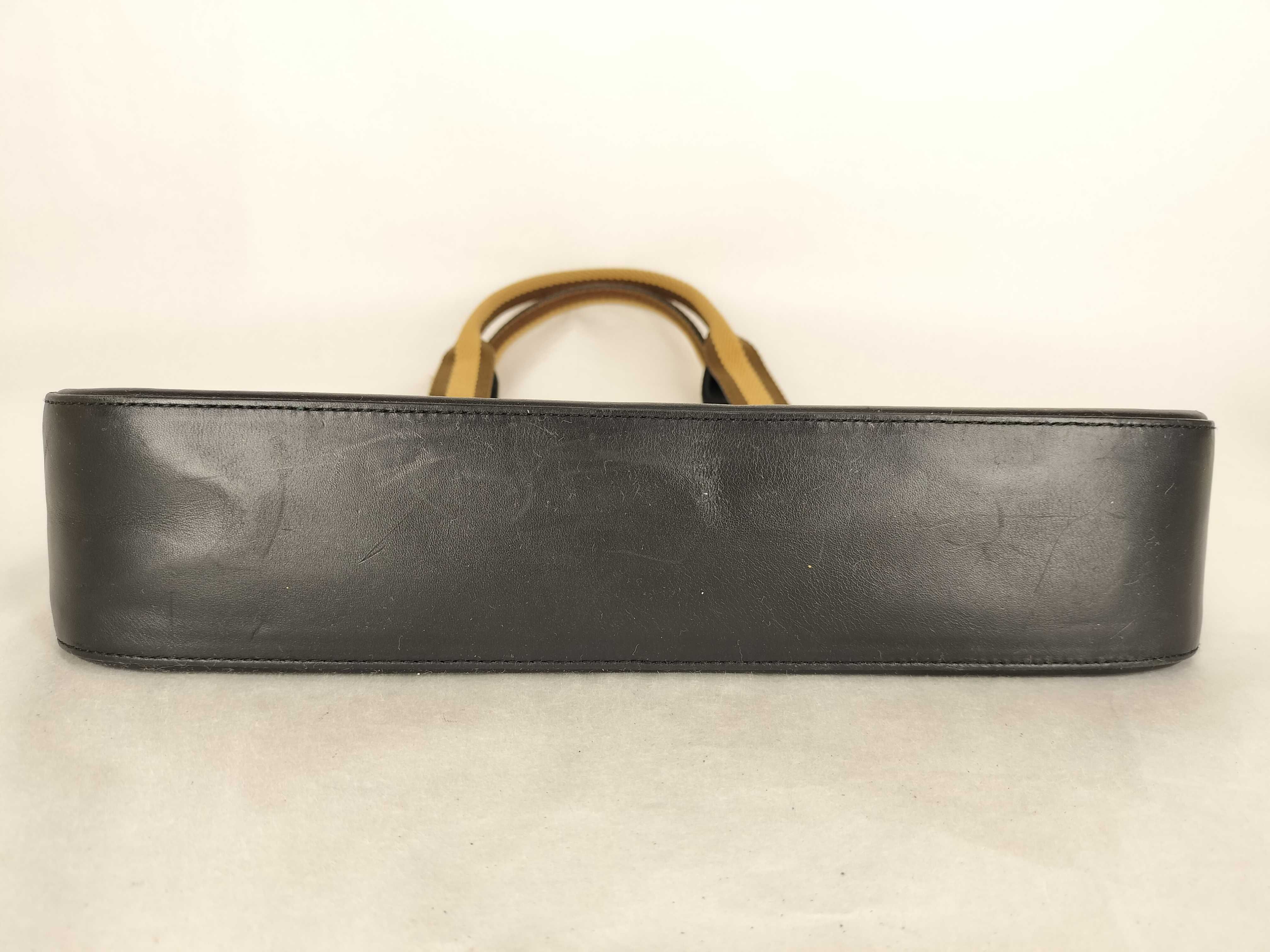 Tote Bag, Gucci Tote Bag, Handbag, Leather, Logo, Sherry Line, Black Tote Bag — view 7