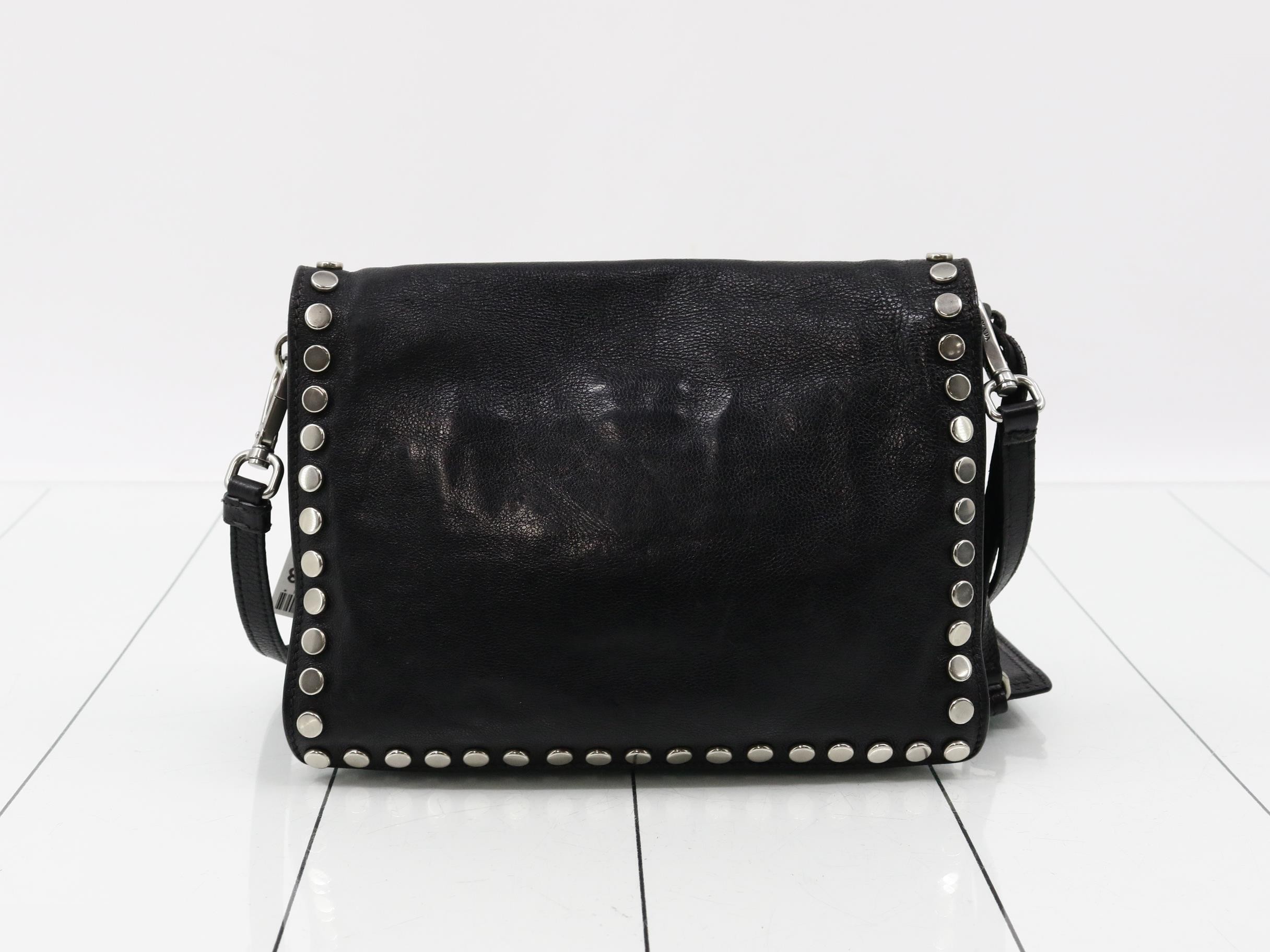 Leather studded shoulder bag — view 2