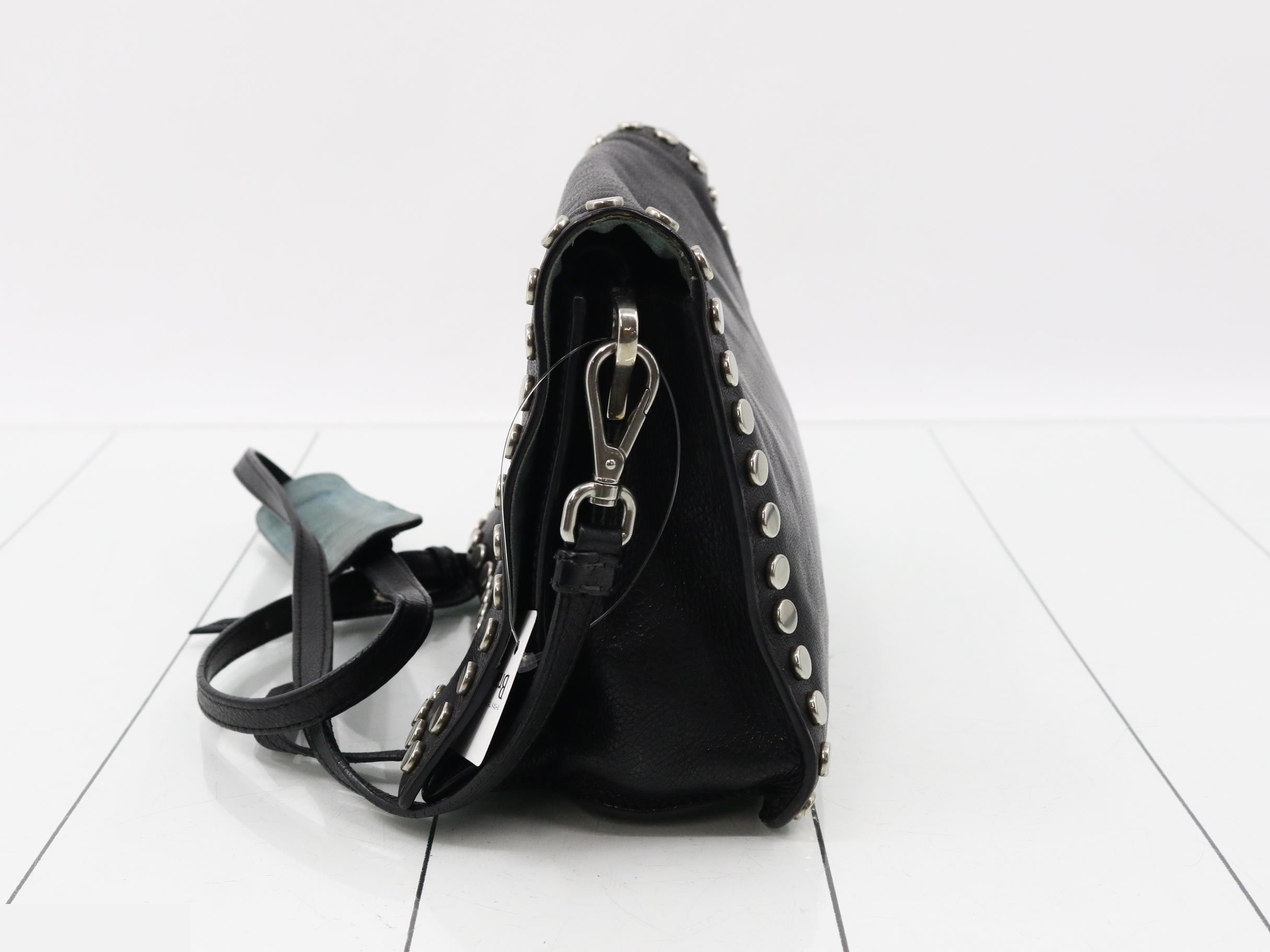 Leather studded shoulder bag — view 3