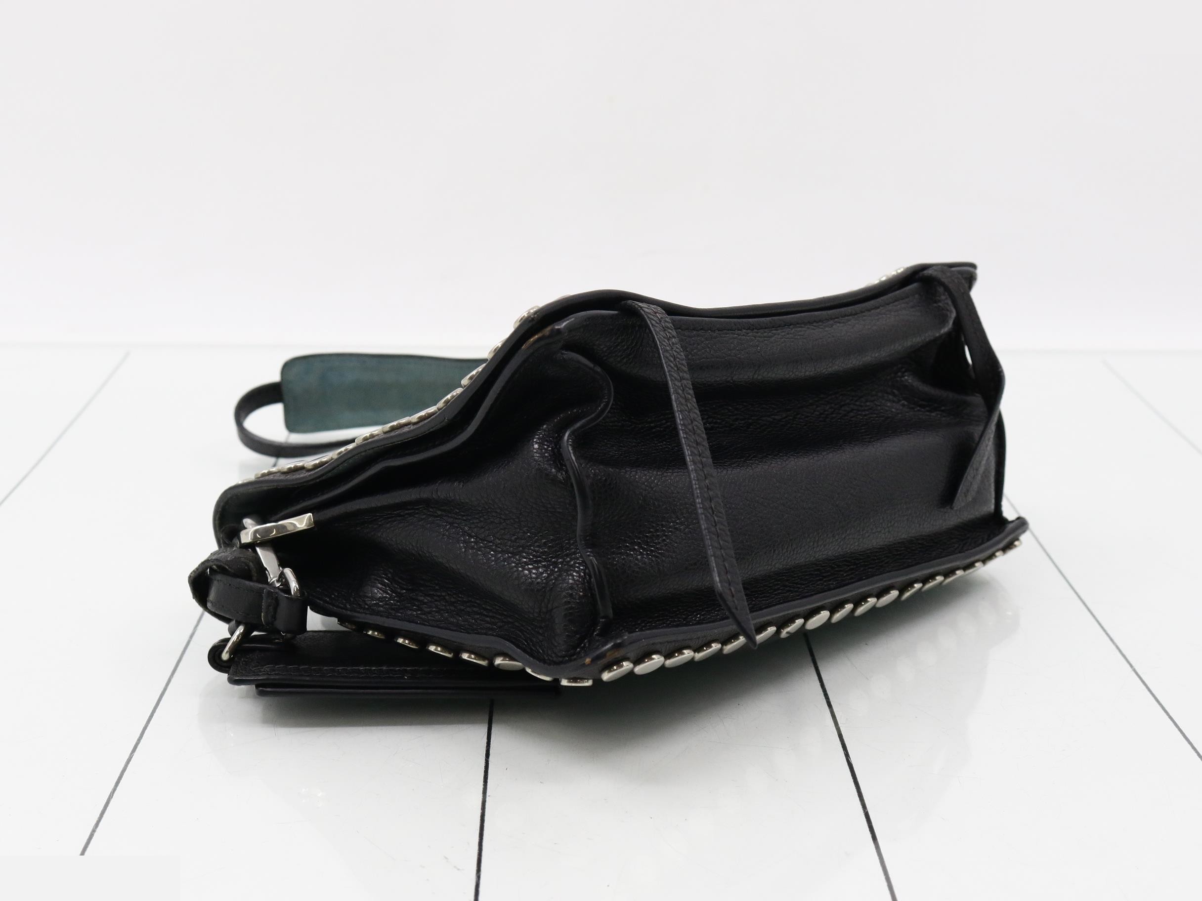 Leather studded shoulder bag — view 5