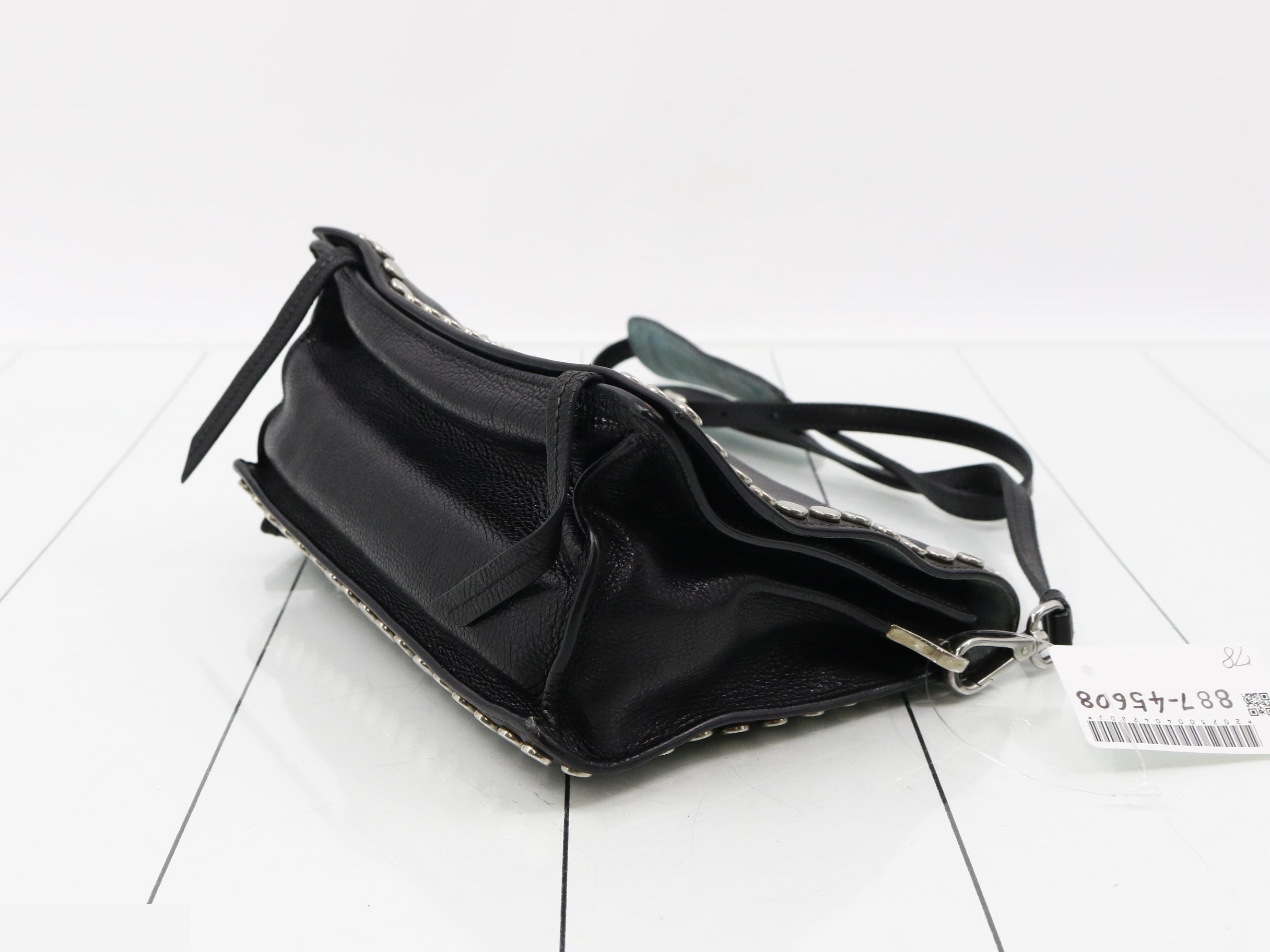 Leather studded shoulder bag — view 6