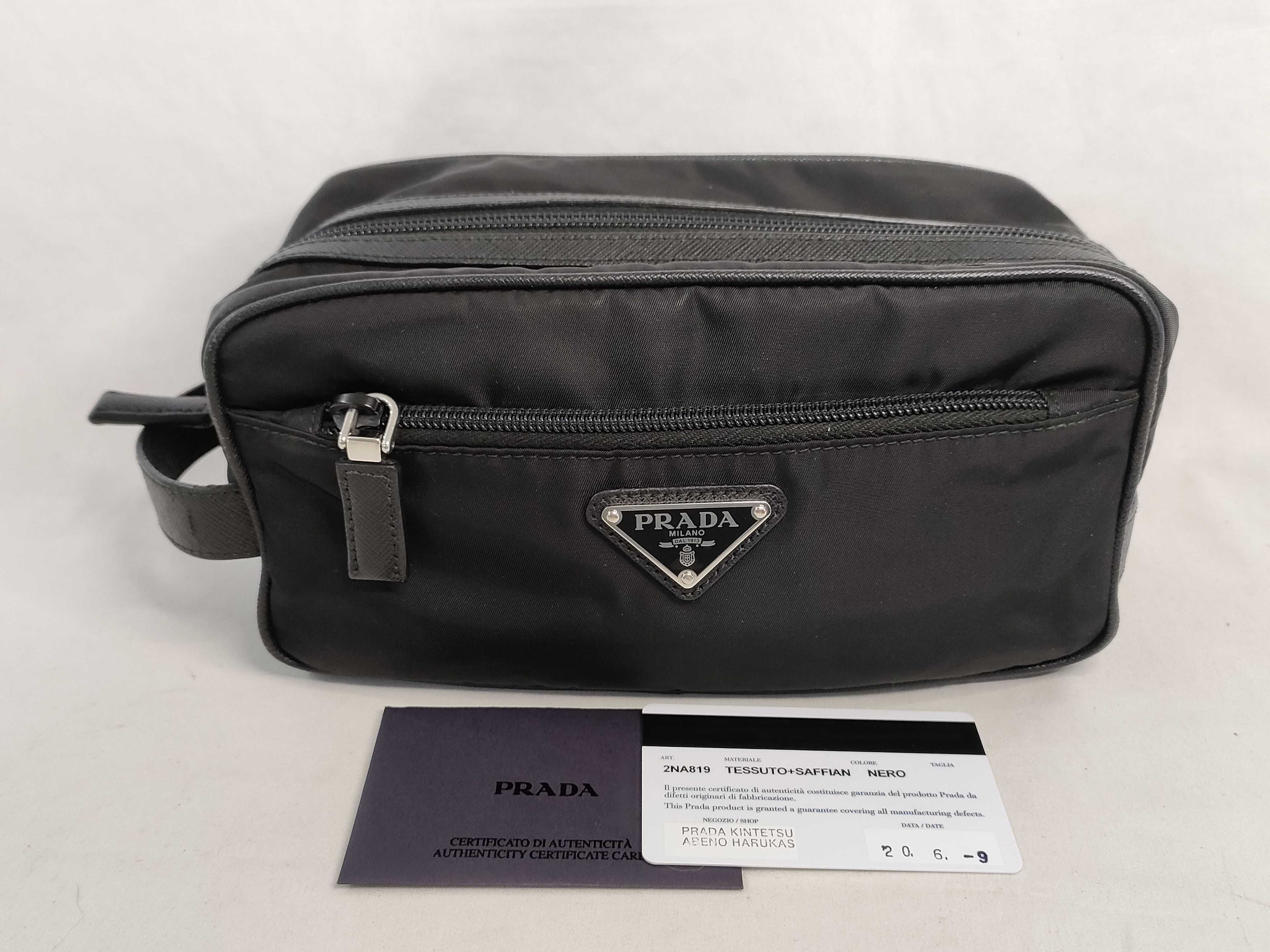 Saffiano RE-NYLON Travel Pouch Black Pouch