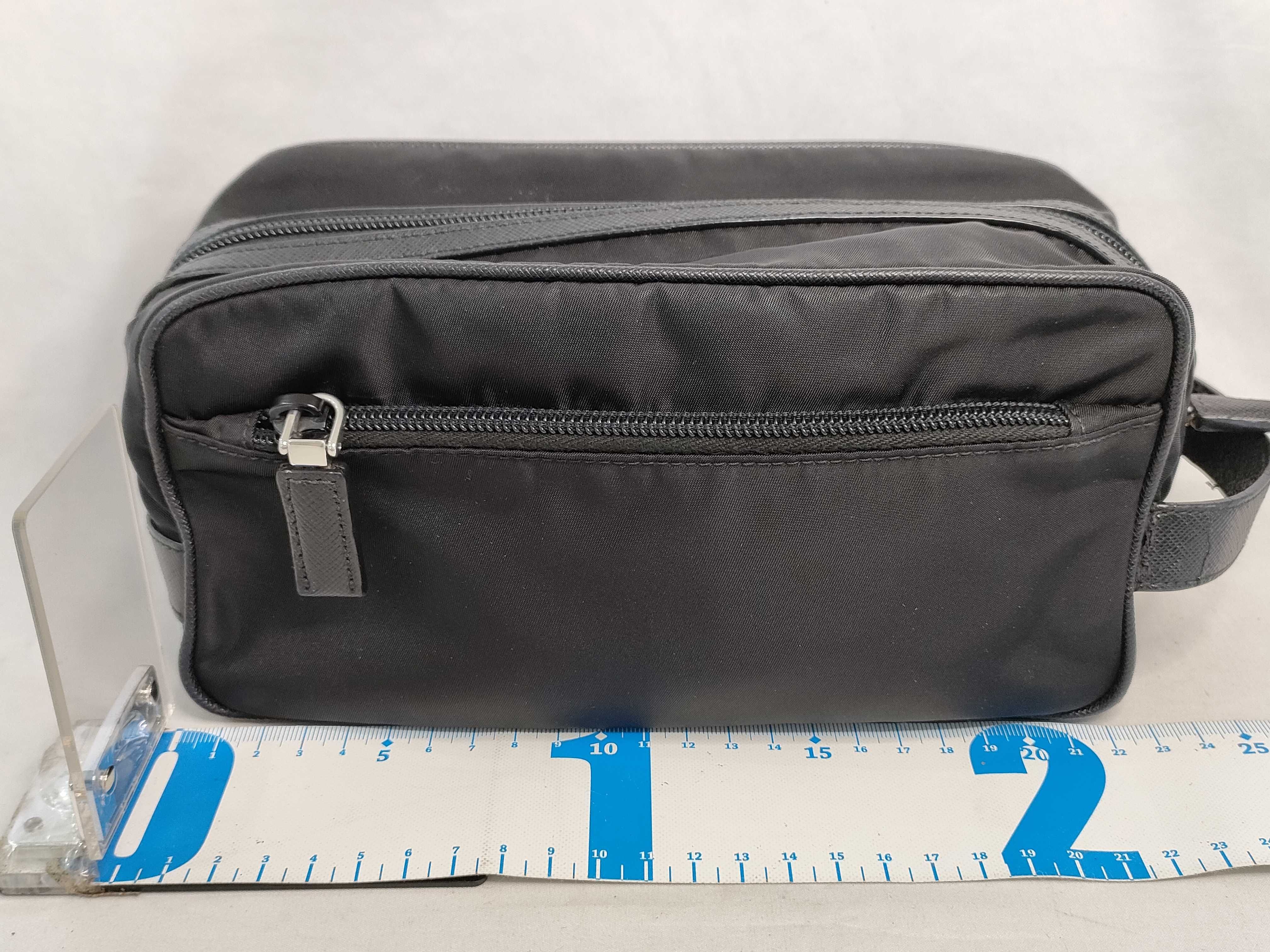 Saffiano RE-NYLON Travel Pouch Black Pouch — view 2