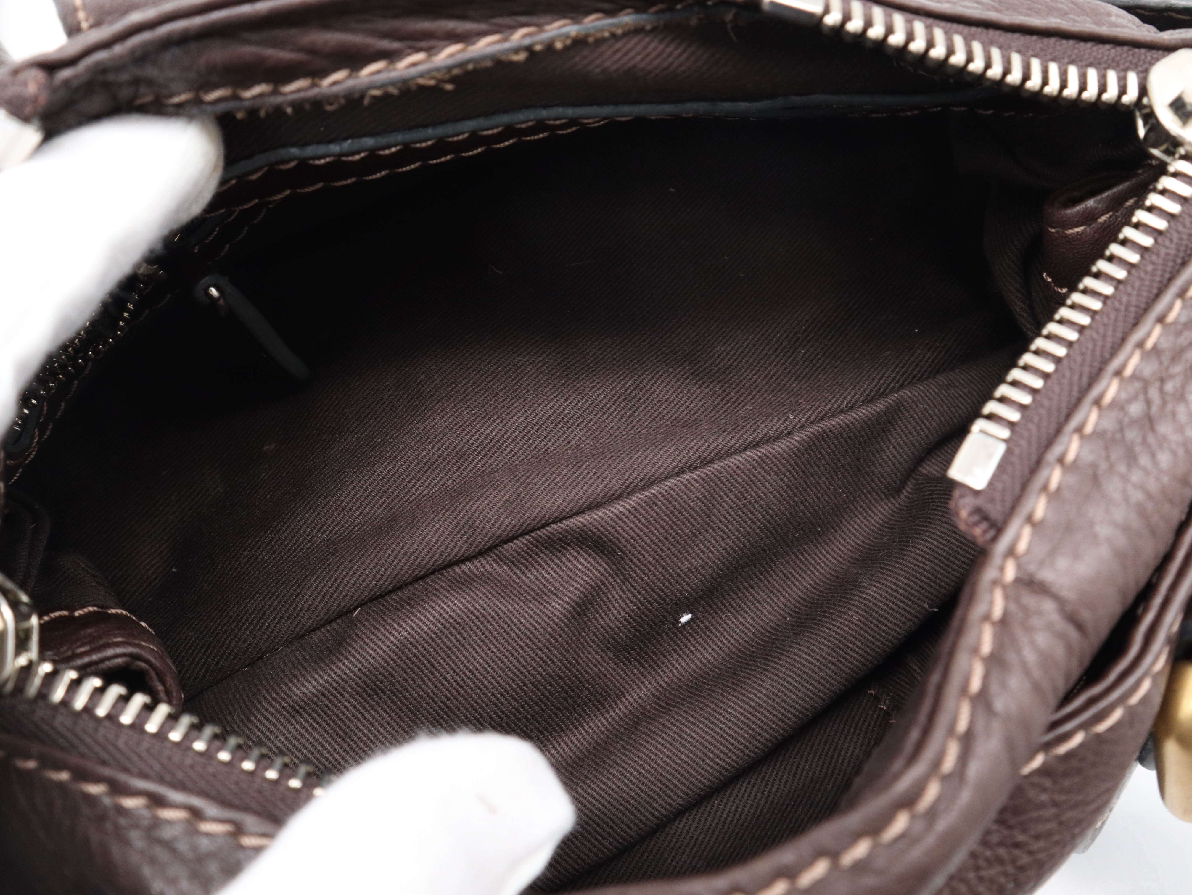 Leather Paddington Bag Mini Brown Gold Hardware with Dust Bag (Handbag) — view 10