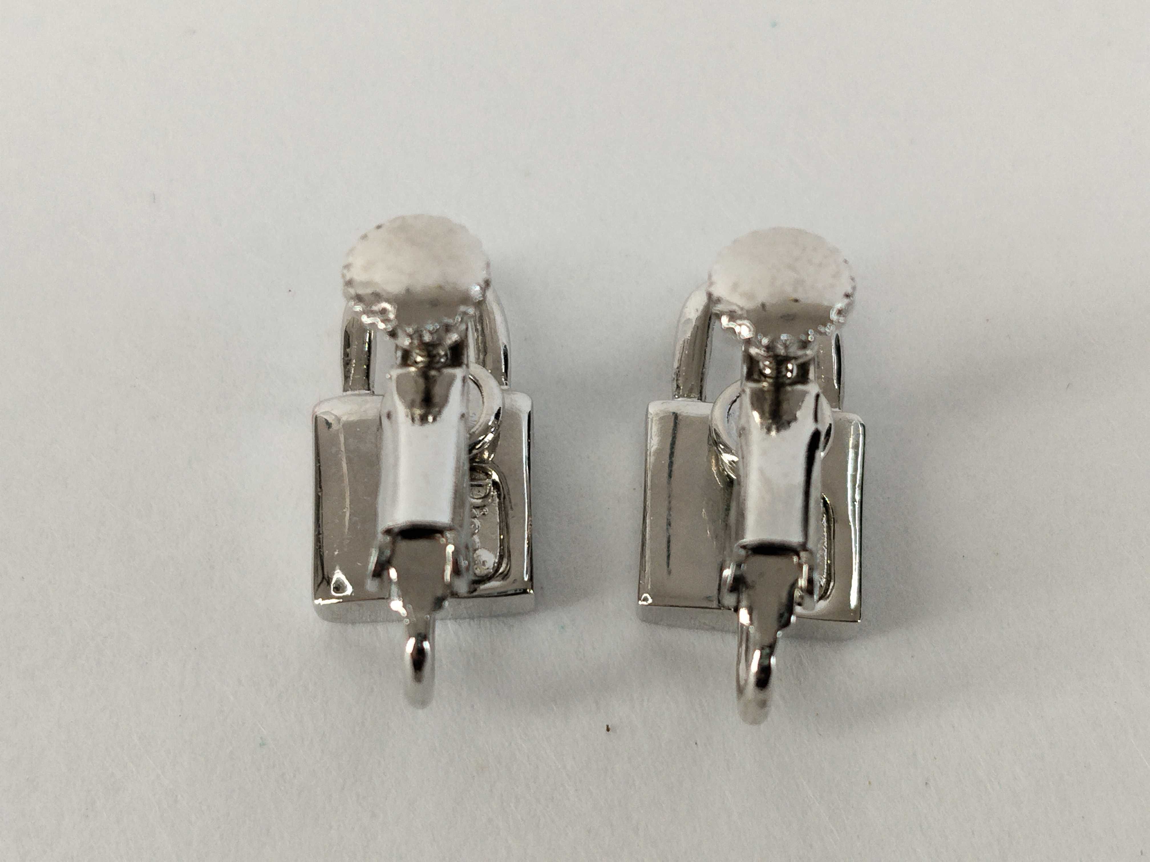 logo padlock silver earrings — view 3