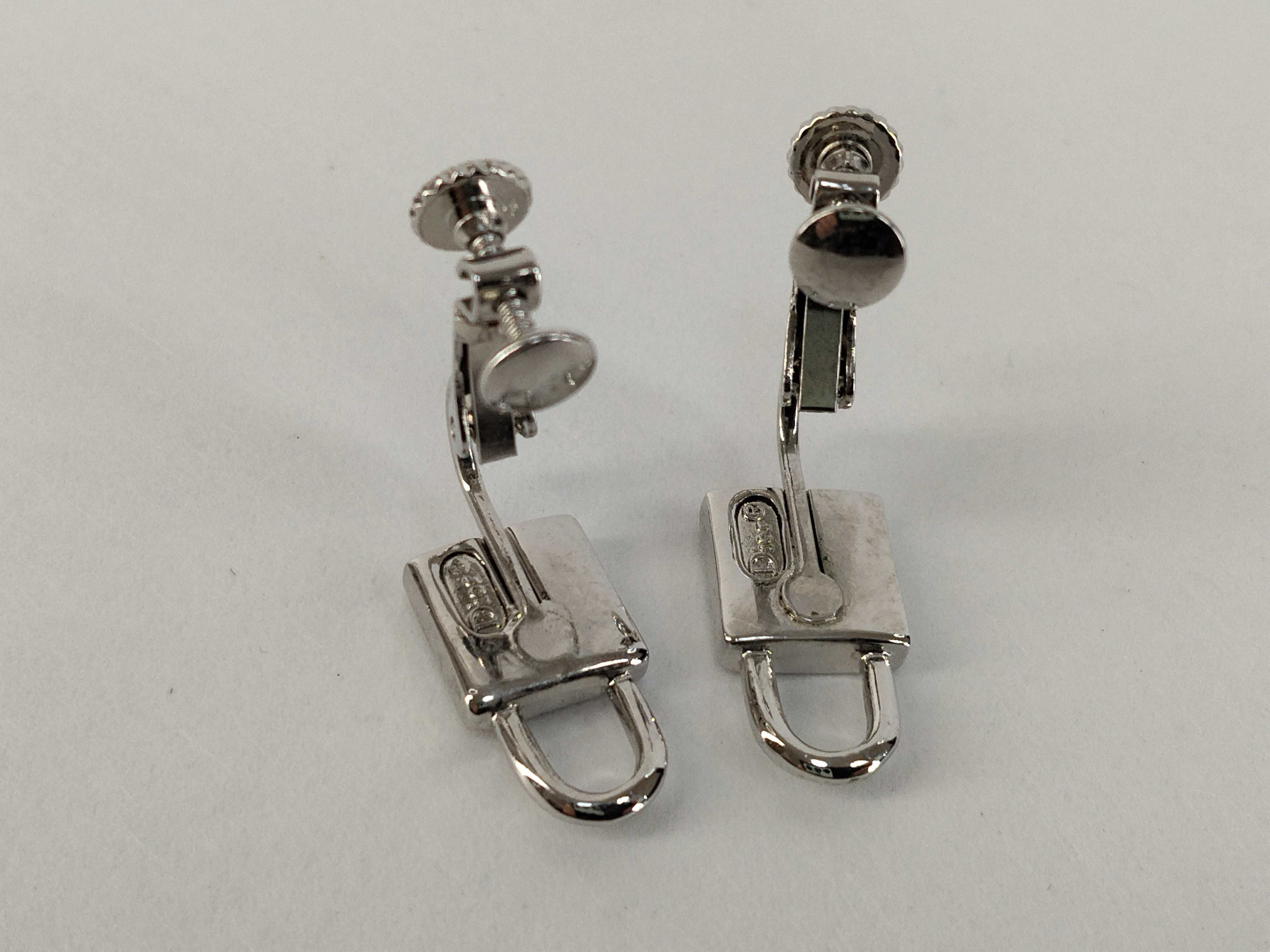 logo padlock silver earrings — view 5