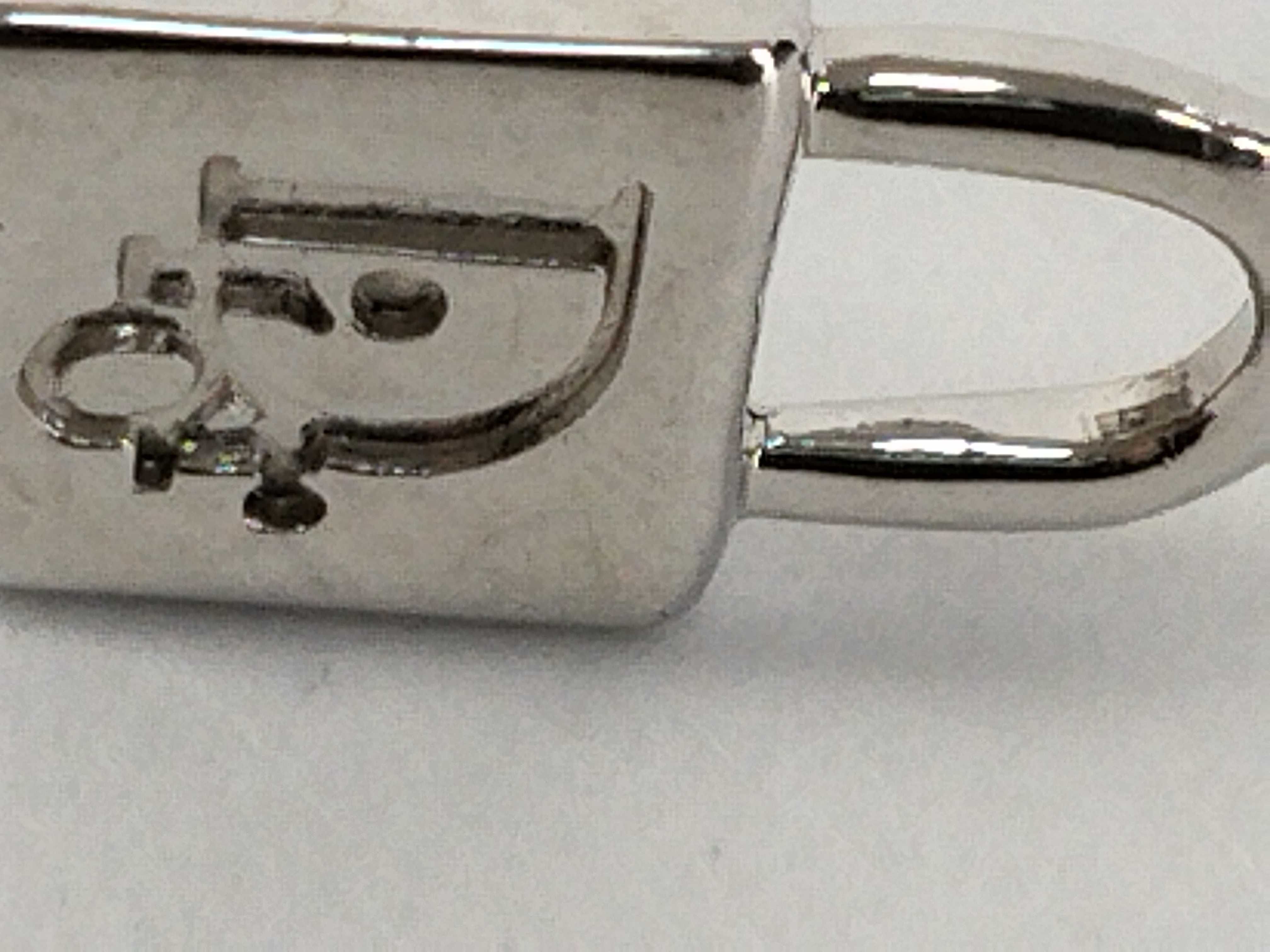 logo padlock silver earrings — view 8