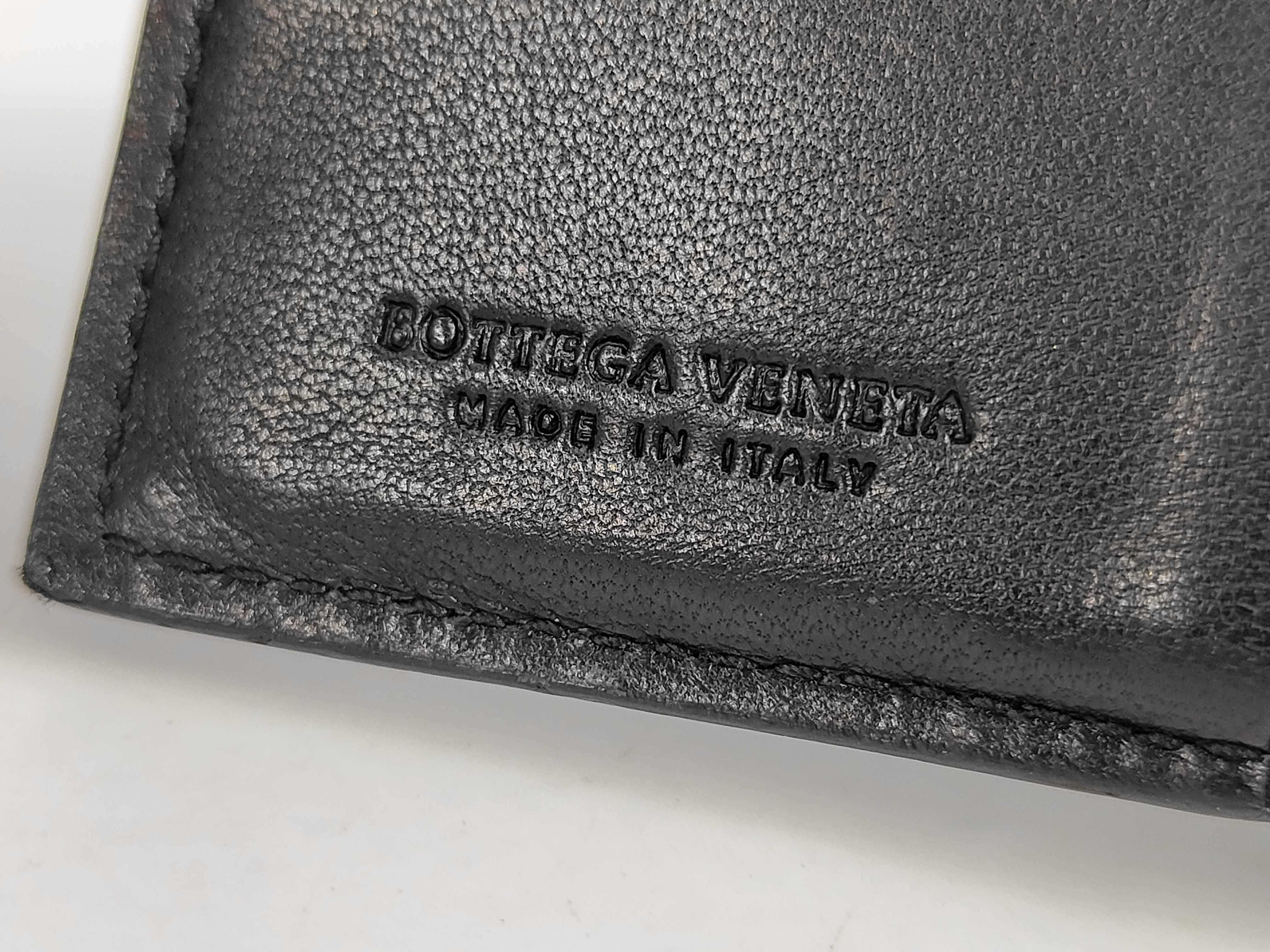 Folding Wallet Intrecciato Leather Black Wallet — view 6