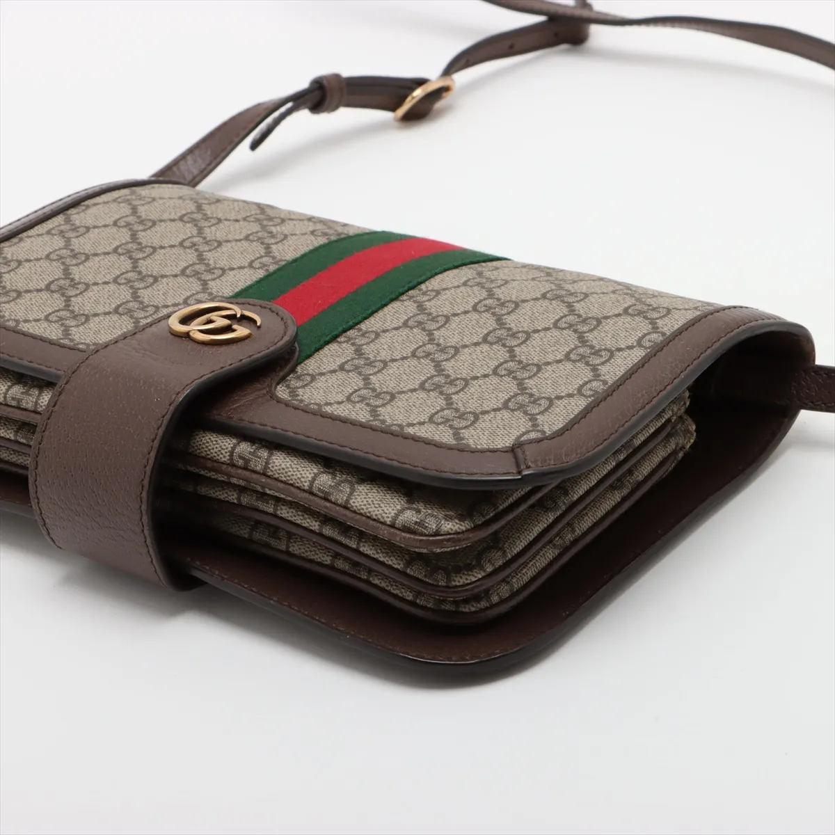 GG Supreme PVC x Leather Shoulder Bag Brown 548304 — view 3