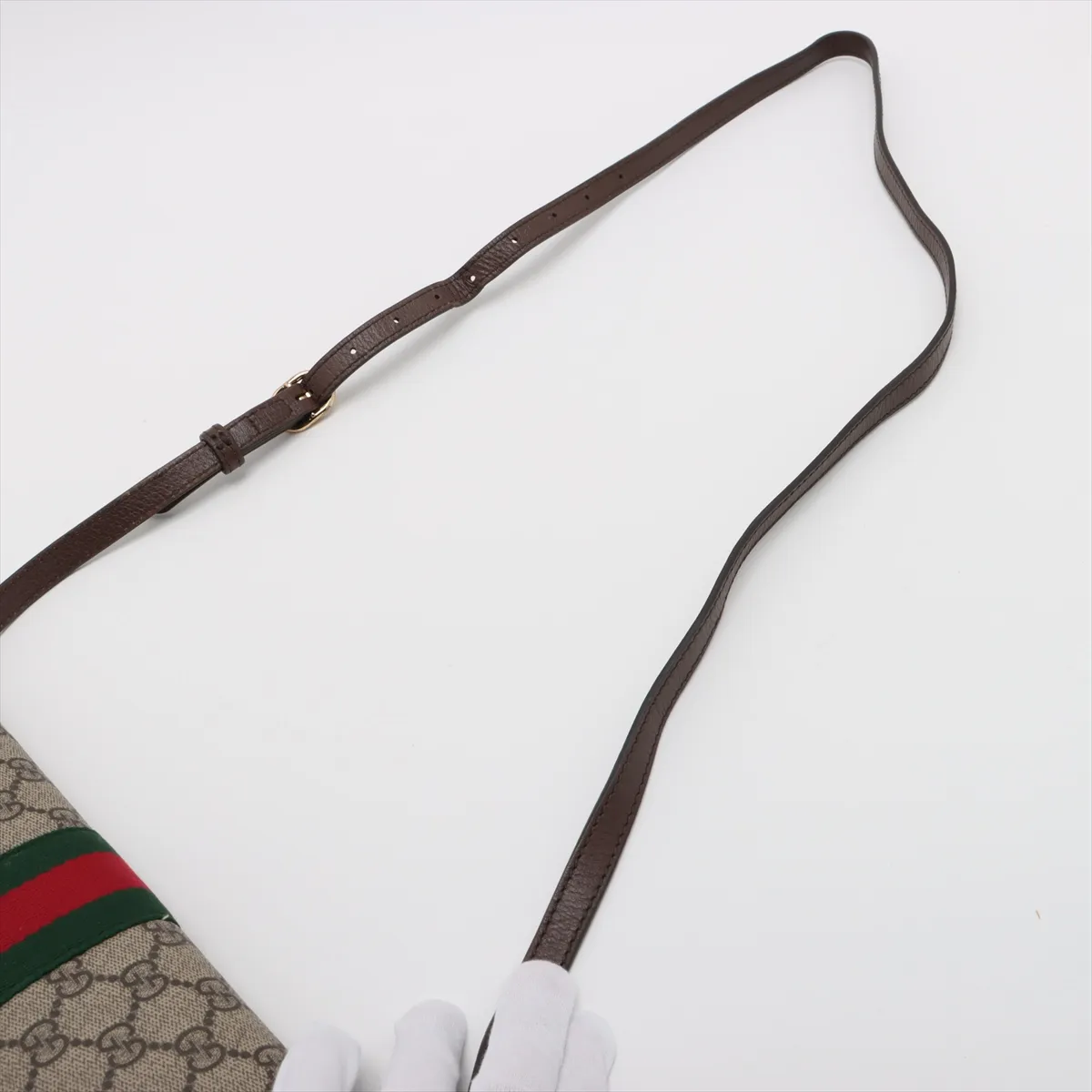 GG Supreme PVC x Leather Shoulder Bag Brown 548304 — view 5