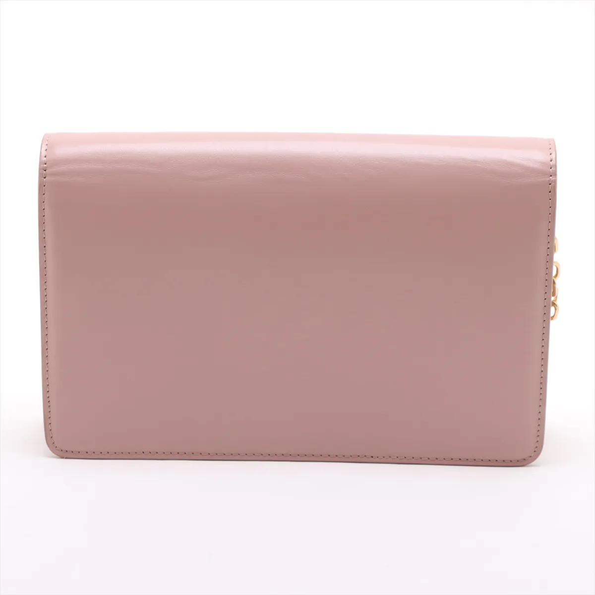 Triomphe Leather Chain Shoulder Bag Pink — view 2