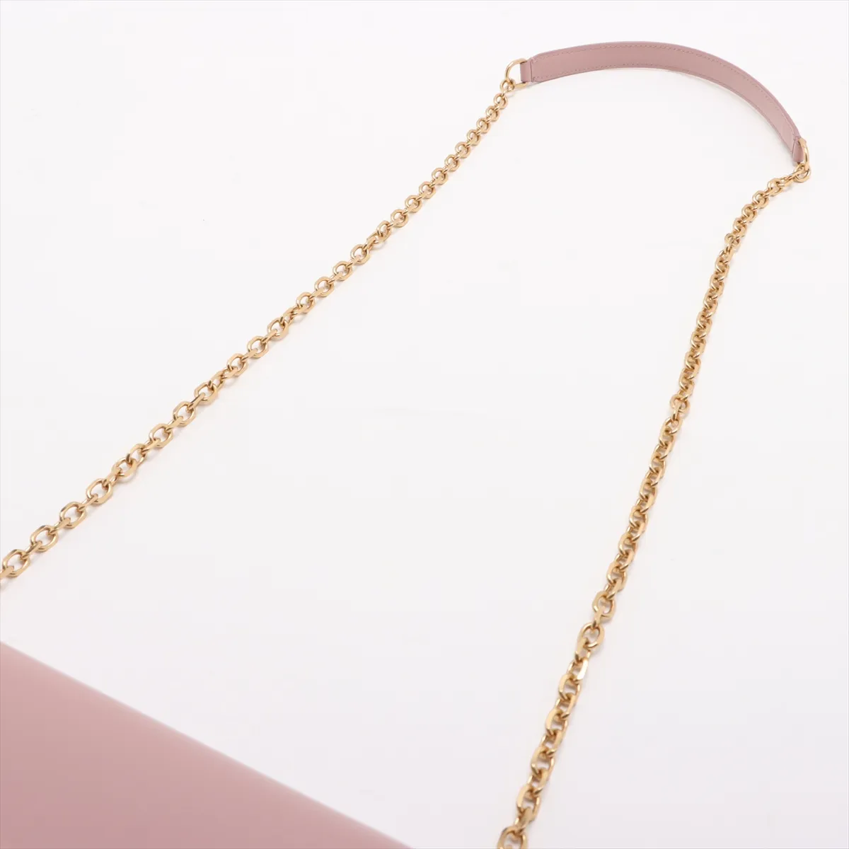 Triomphe Leather Chain Shoulder Bag Pink — view 5