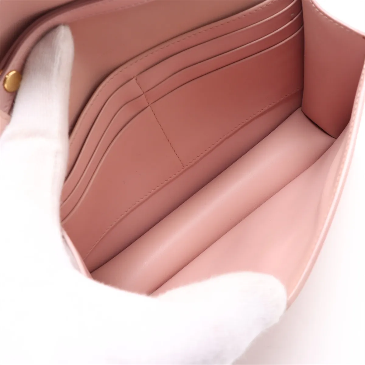 Triomphe Leather Chain Shoulder Bag Pink — view 6