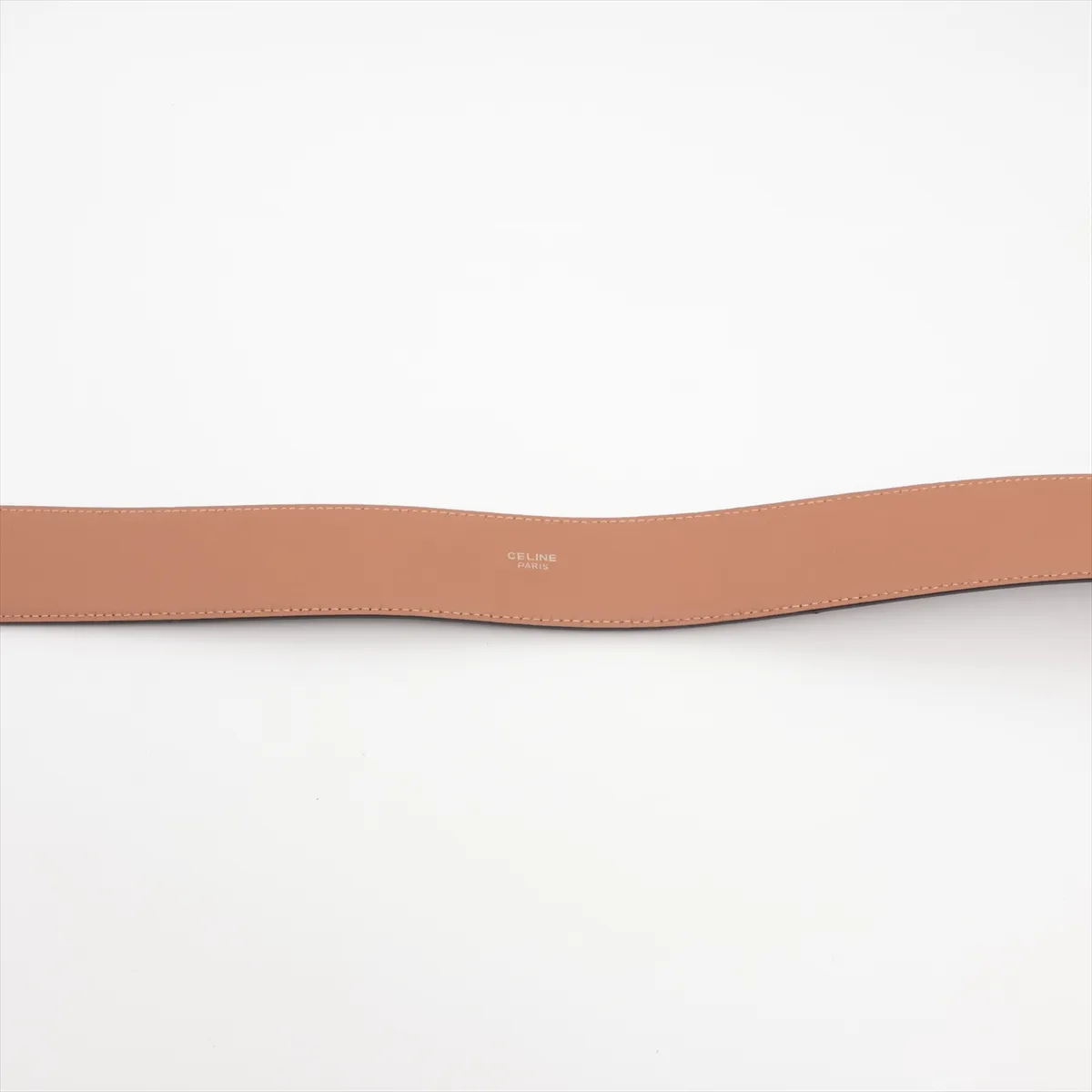 logo belt, size 65, GP leather, black and gold. Shows signs of wear, including — view 4