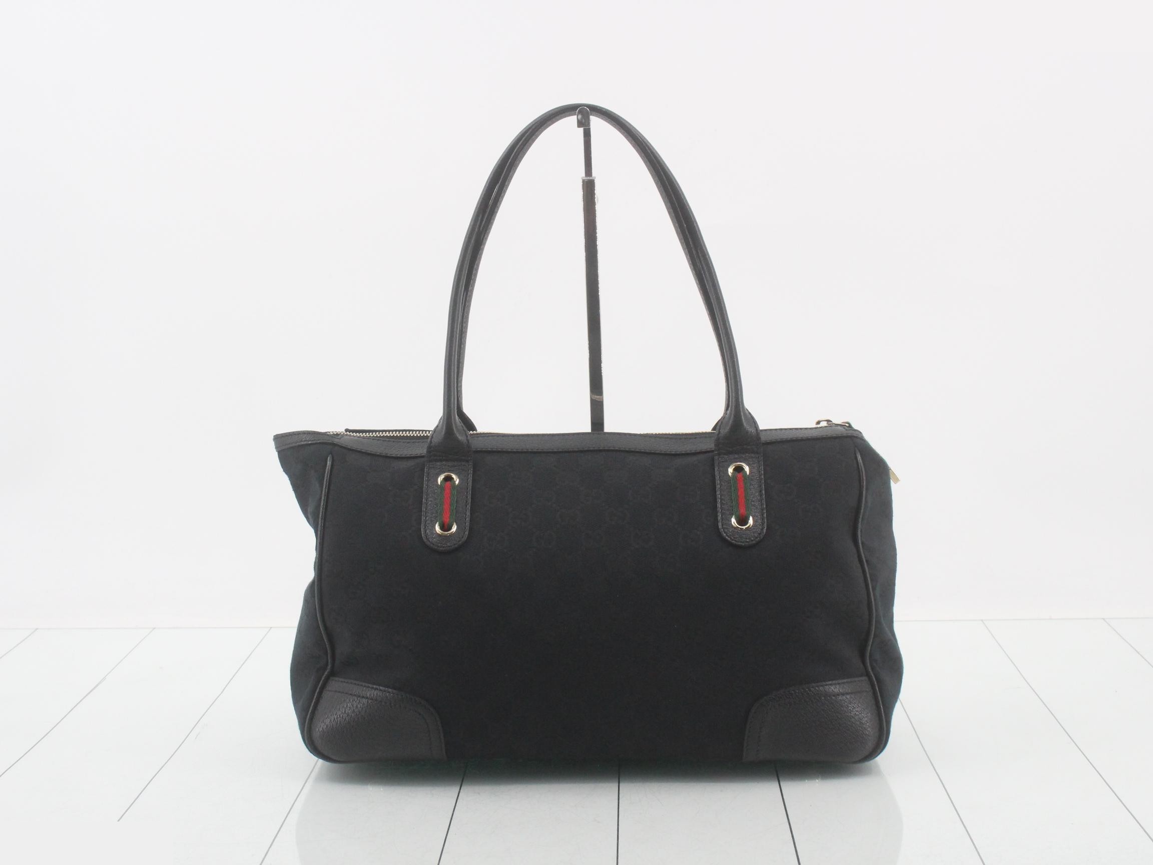 Princy GG Canvas x Leather 177052 Black Tote Bag — view 2