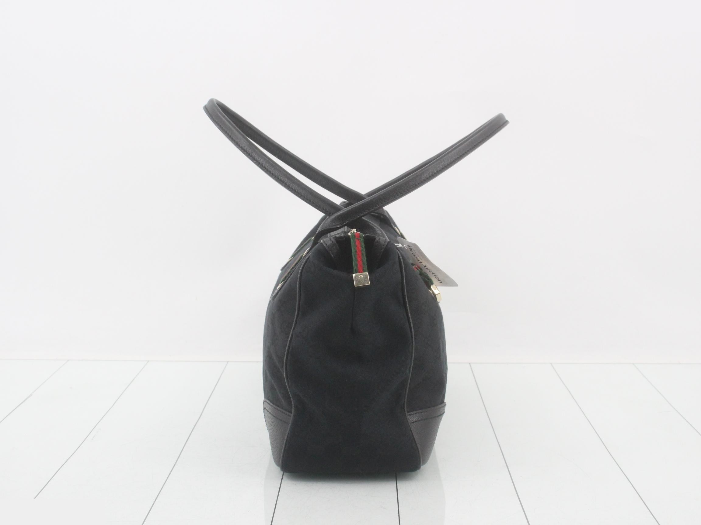 Princy GG Canvas x Leather 177052 Black Tote Bag — view 4
