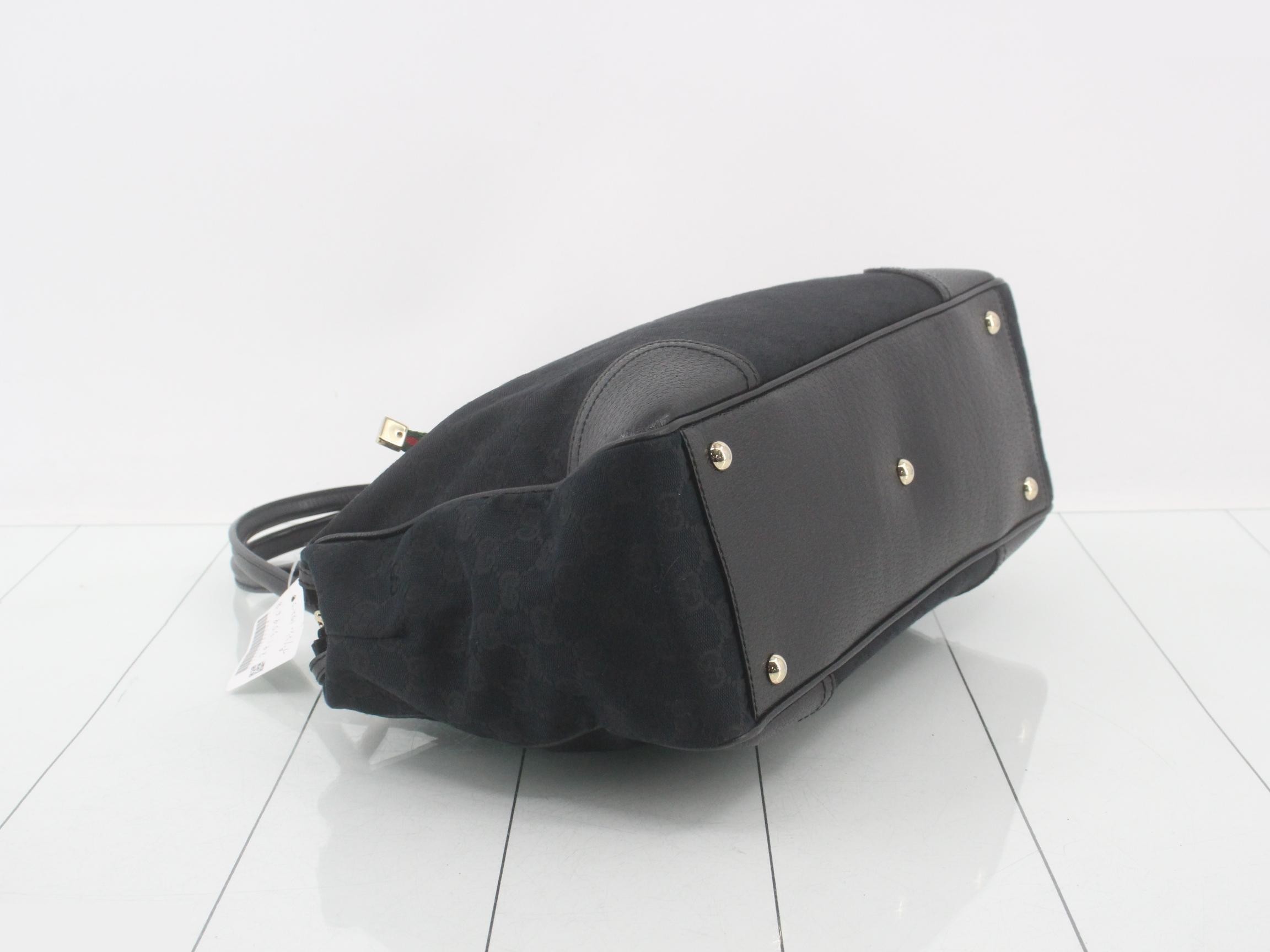 Princy GG Canvas x Leather 177052 Black Tote Bag — view 5