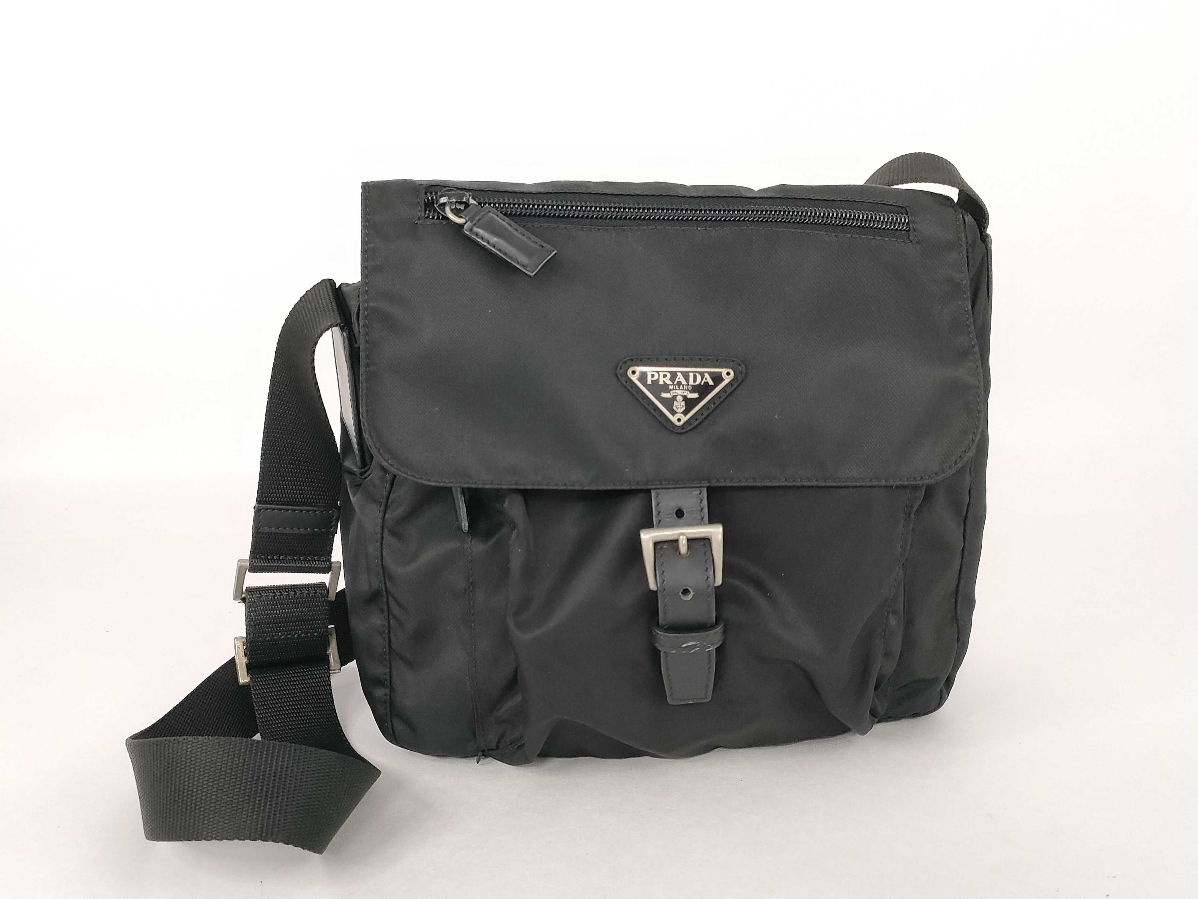 Nylon Prada Shoulder Bag Messenger Nylon Triangle Logo Shoulder Bag