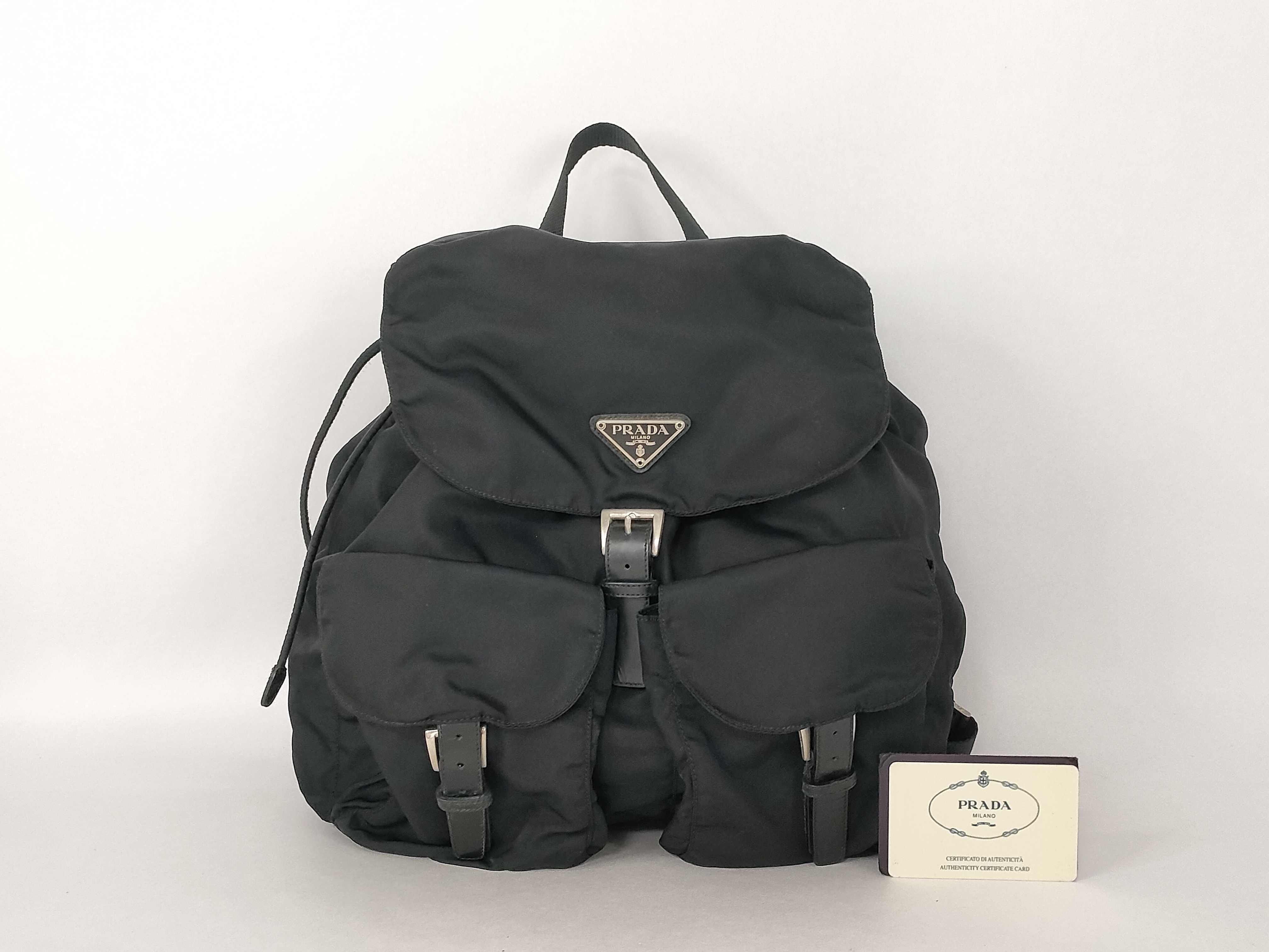 nylon Prada backpack nylon triangle logo rucksack