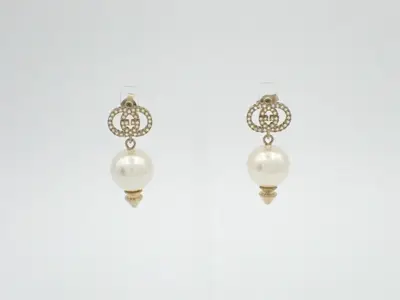 GG Rhinestone Pearl Earrings (2 pieces) with Box