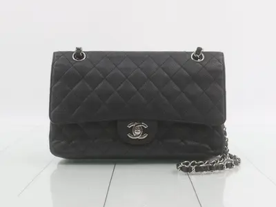 Matelassé Chain Shoulder Bag, Caviar Leather