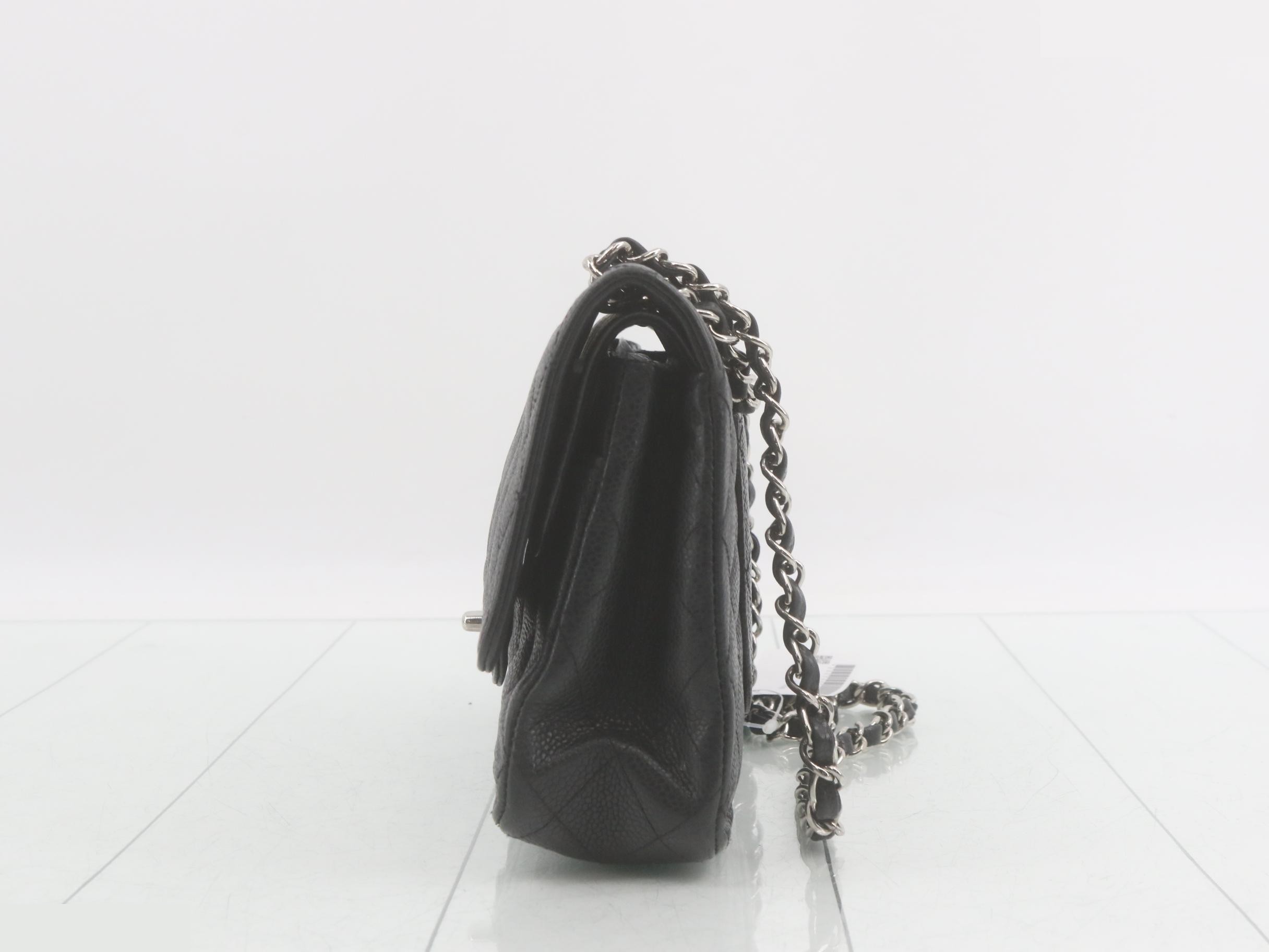 Matelassé Chain Shoulder Bag, Caviar Leather — view 3