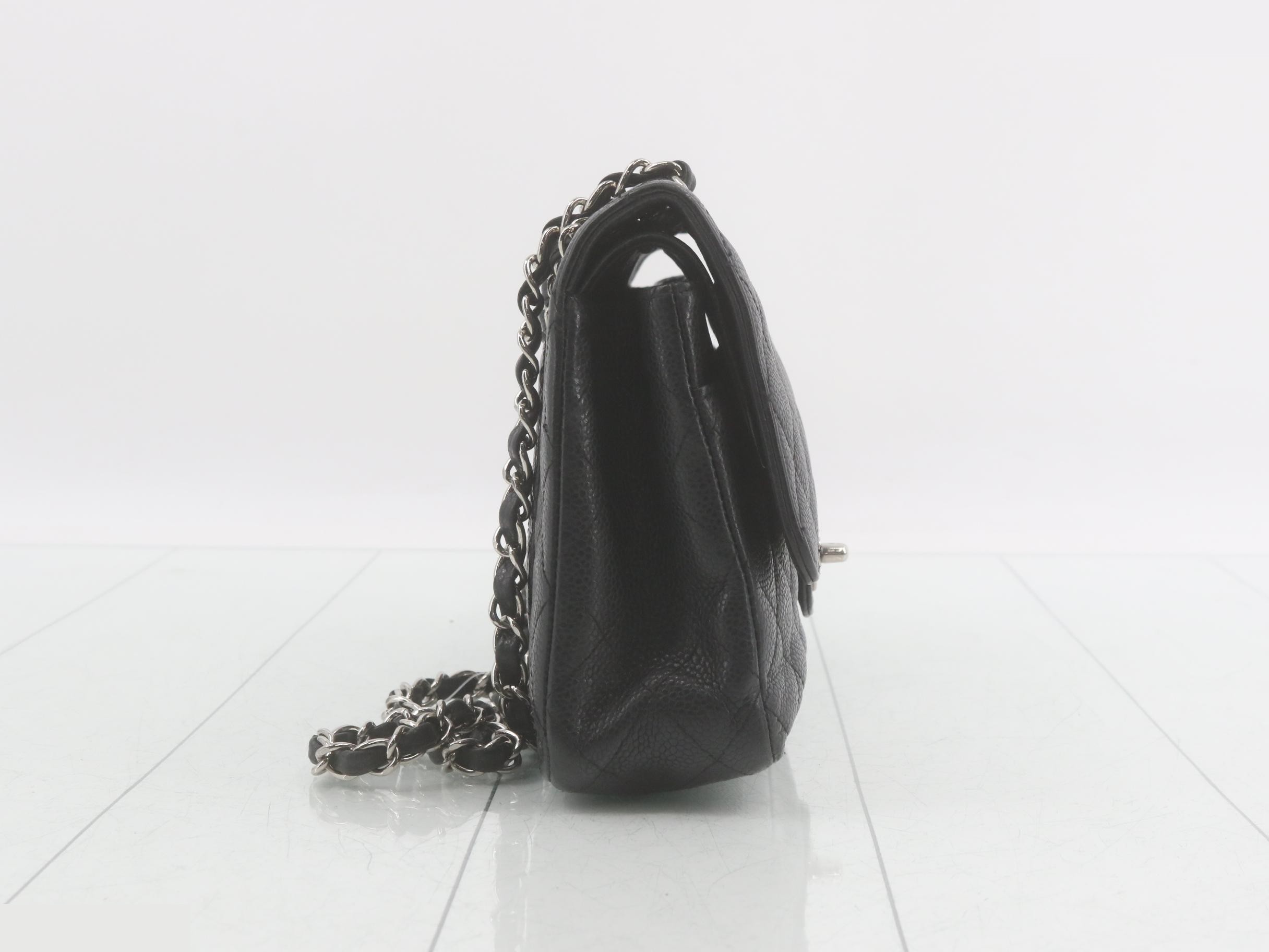 Matelassé Chain Shoulder Bag, Caviar Leather — view 4