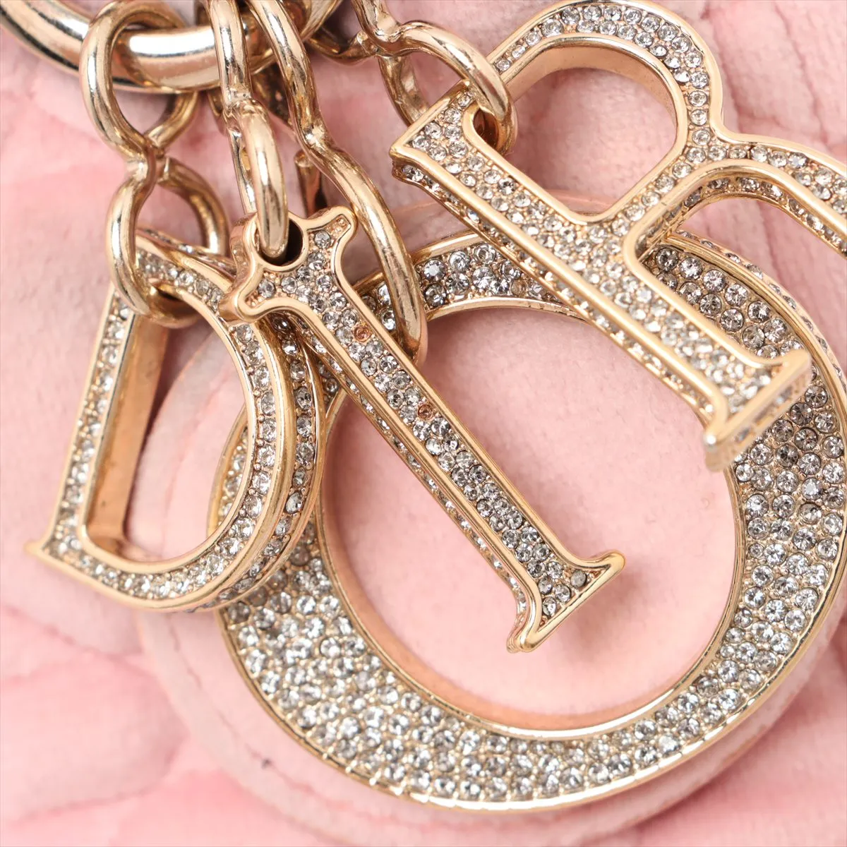 Cannage Lady Dior Mini Velor 2WAY Handbag Pink — view 11