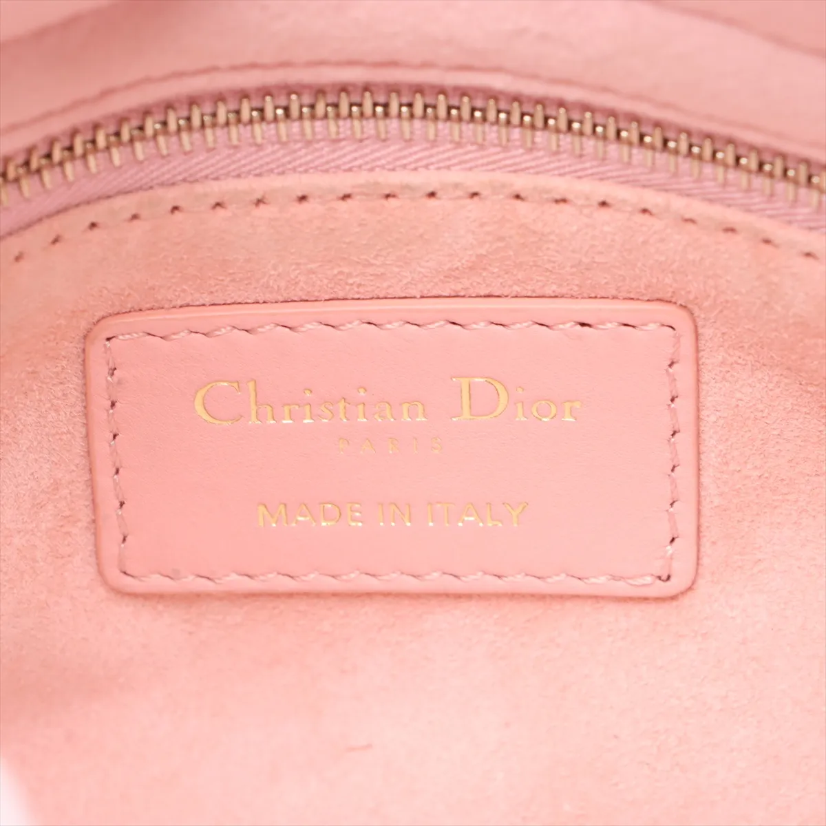 Cannage Lady Dior Mini Velor 2WAY Handbag Pink — view 10