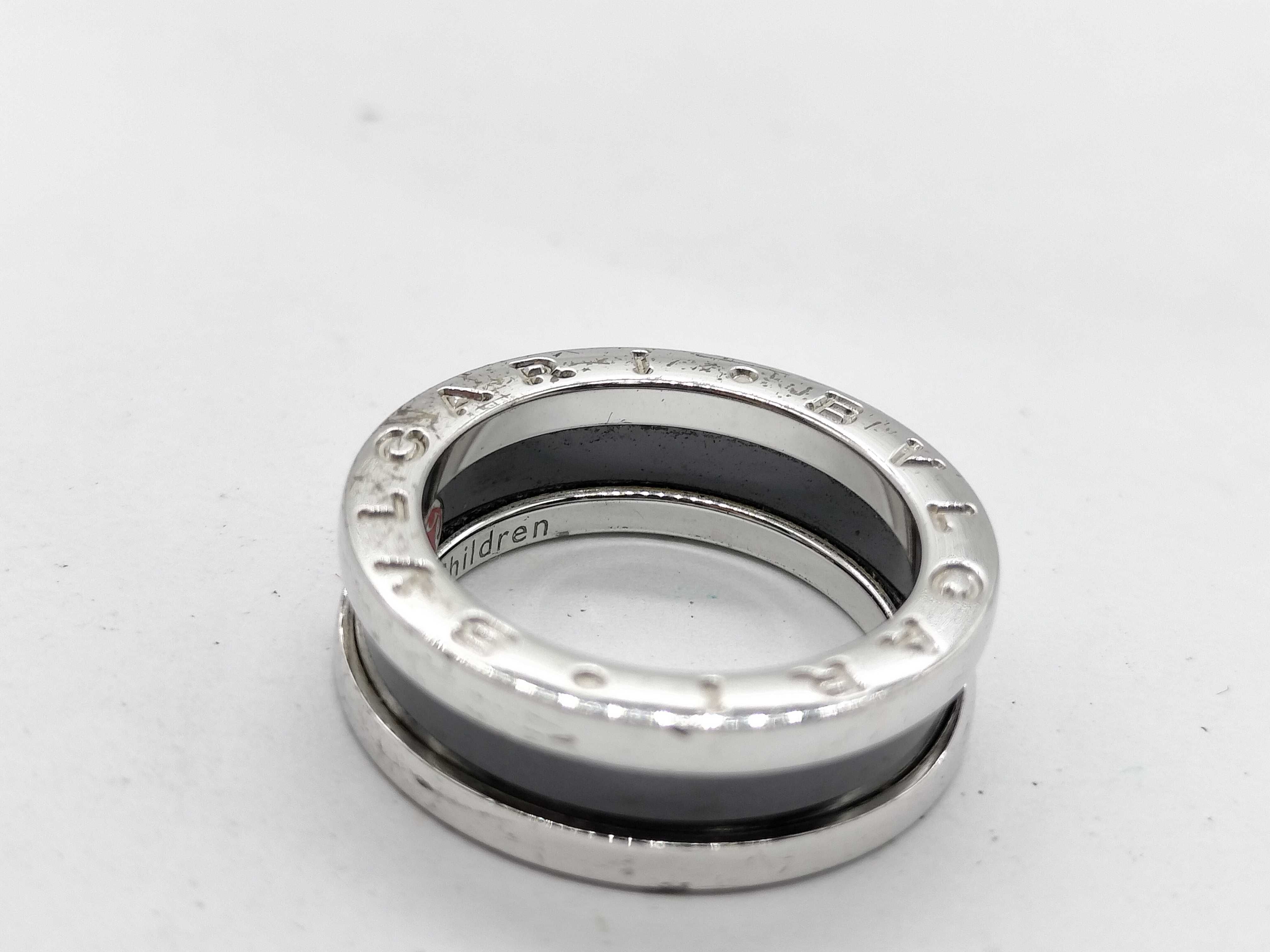 B.zero1 925/Black Ceramic 6.4g Save the Children Ring — view 4