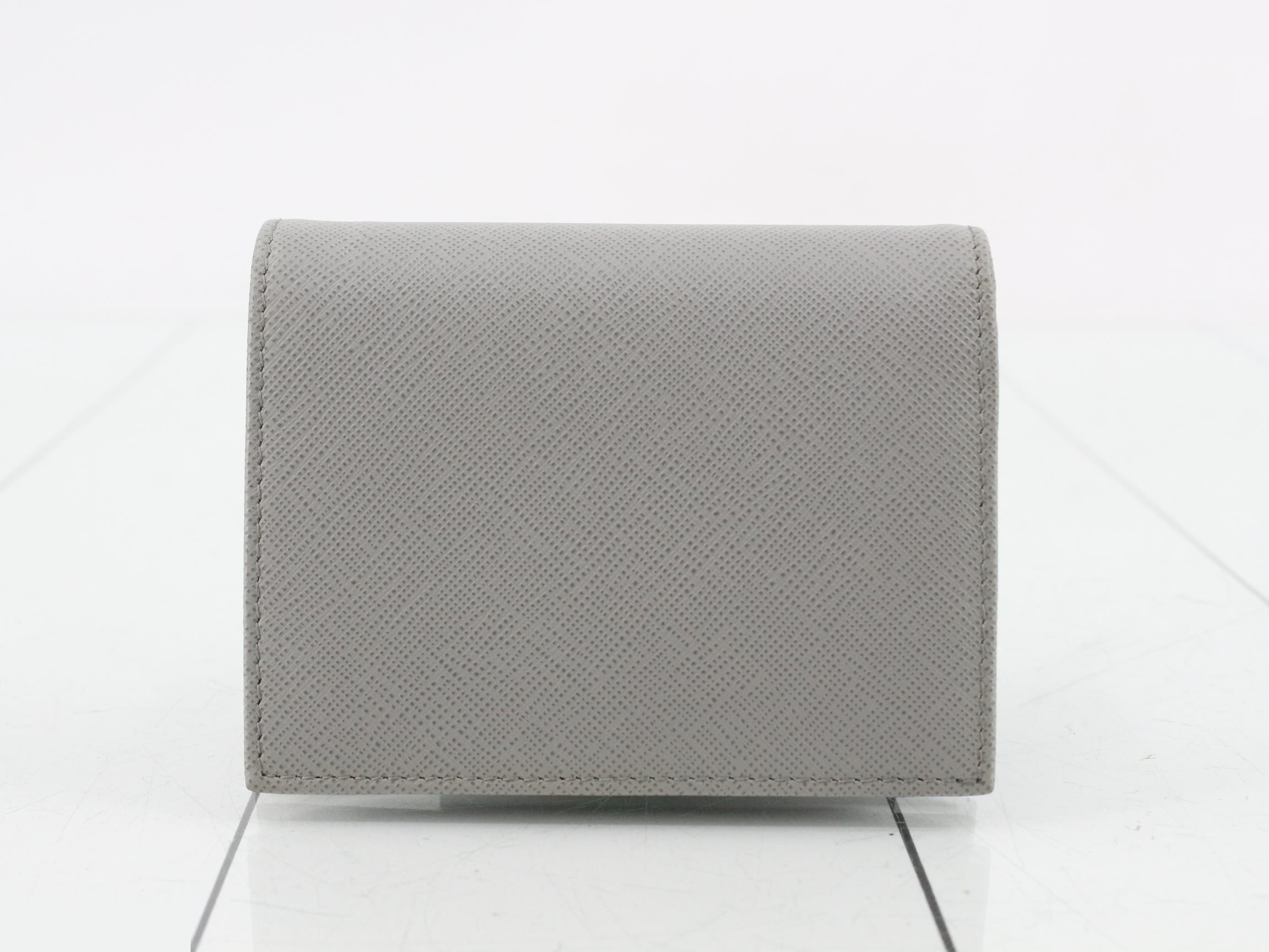 Saffiano bi-fold wallet, stored item, gray. — view 2