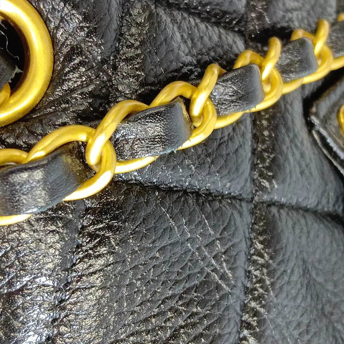 [Individually packaged] Chanel Matelassé Caviar Skin Single Flap Double Chain Bag, Black with Gold Hardware, P5PT6H51, Random Plate — view 12