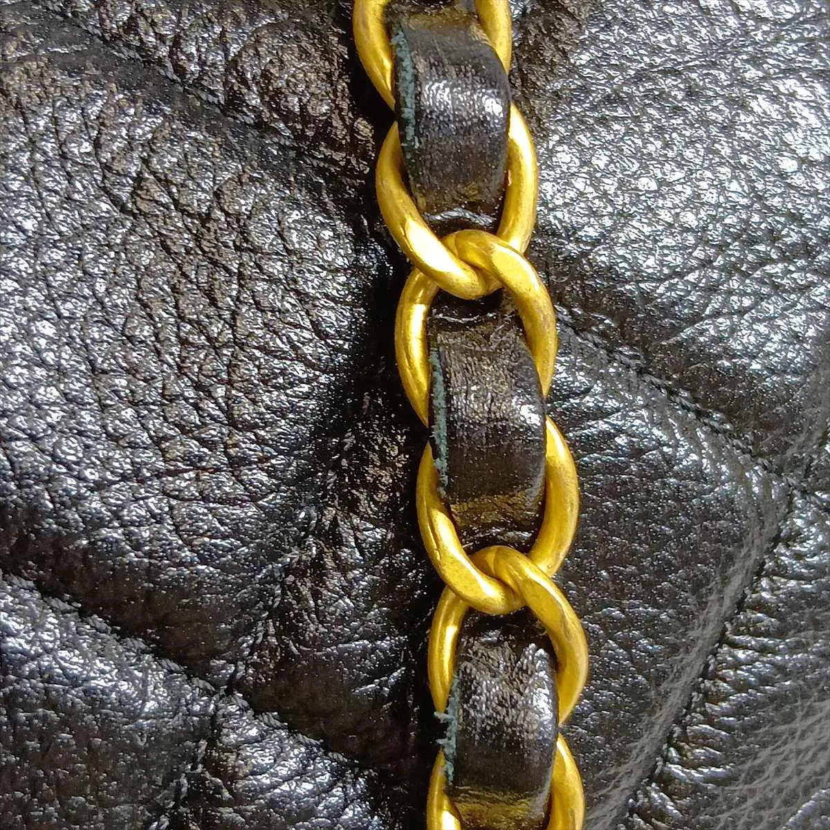 [Individually packaged] Chanel Matelassé Caviar Skin Single Flap Double Chain Bag, Black with Gold Hardware, P5PT6H51, Random Plate — view 13