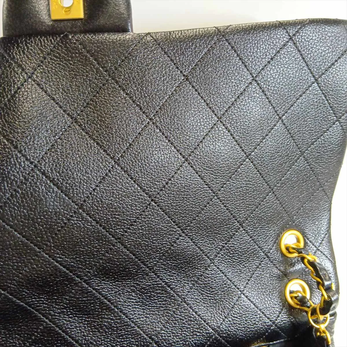 [Individually packaged] Chanel Matelassé Caviar Skin Single Flap Double Chain Bag, Black with Gold Hardware, P5PT6H51, Random Plate — view 14