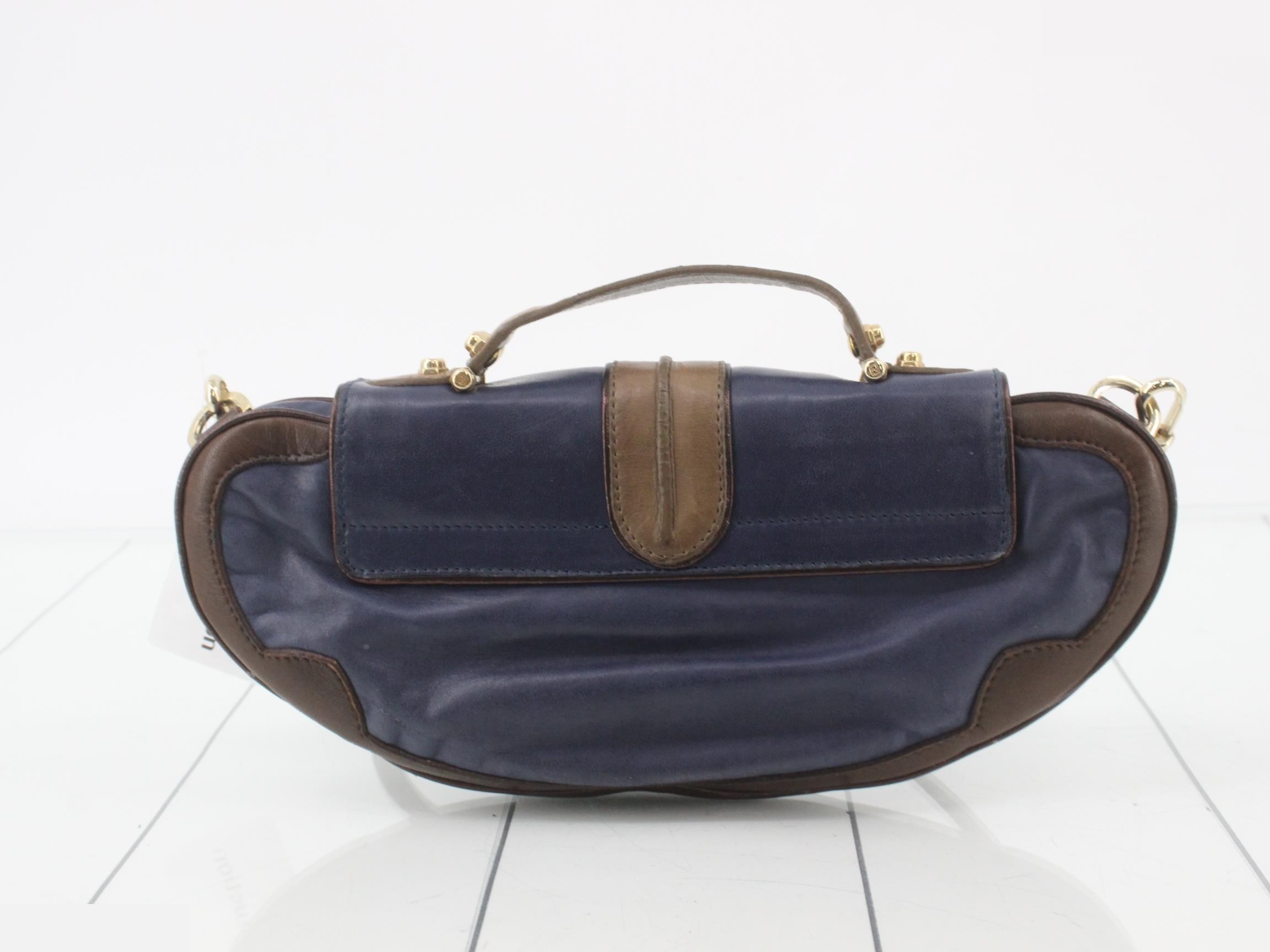 Zucca 2WAY bag blue brown leather mirror — view 2