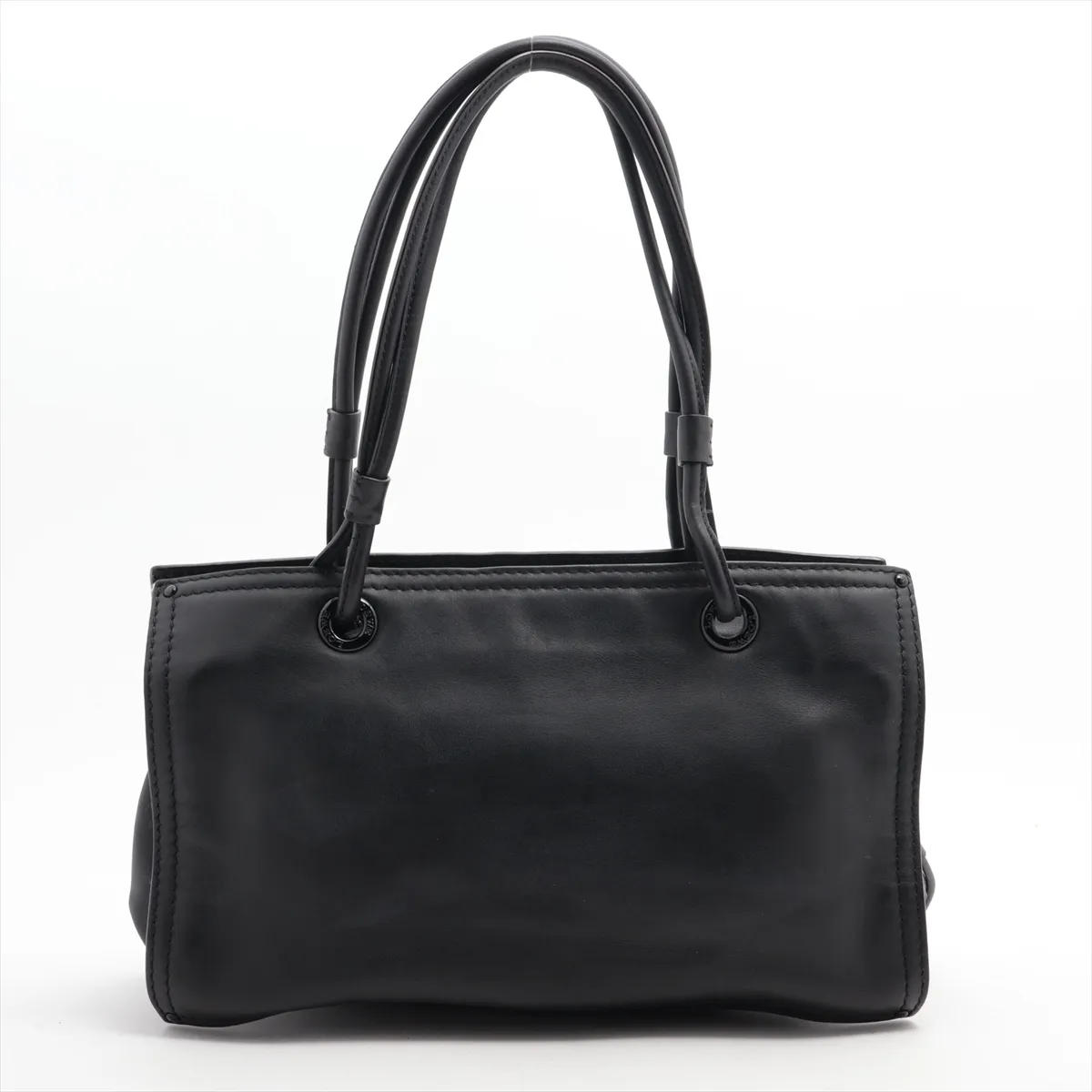 leather tote bag black — view 2