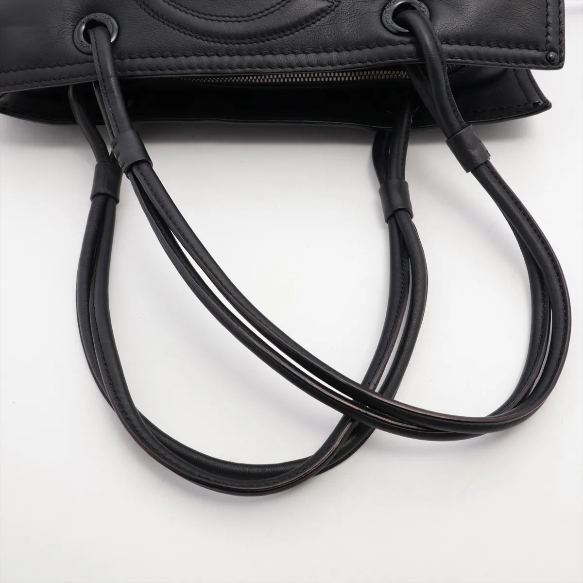 leather tote bag black — view 5