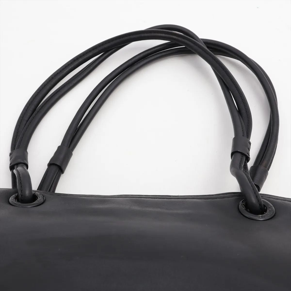 leather tote bag black — view 6