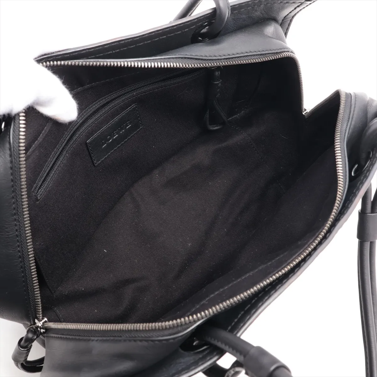 leather tote bag black — view 7