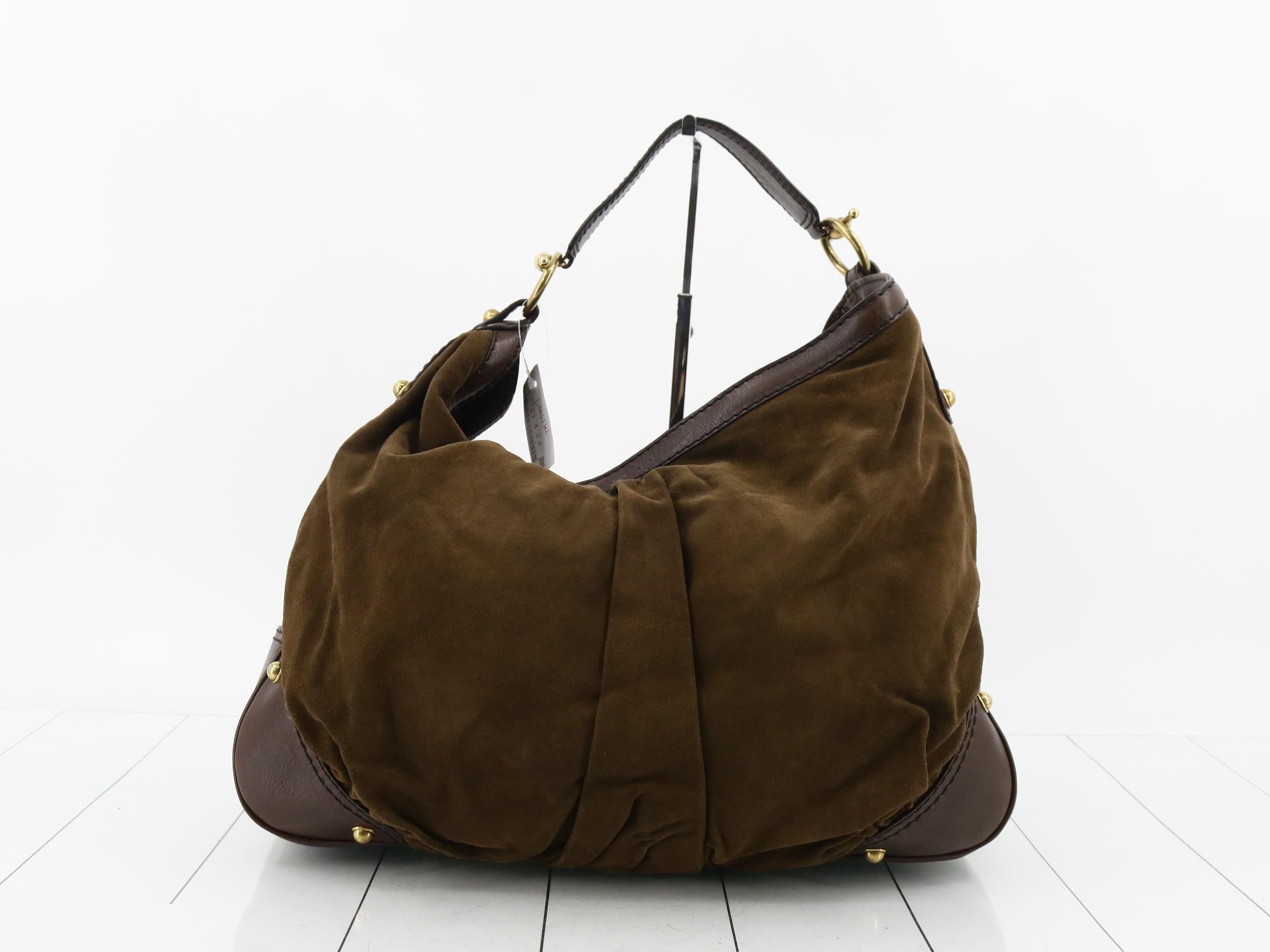 Horsebit Suede Shoulder Bag — view 2