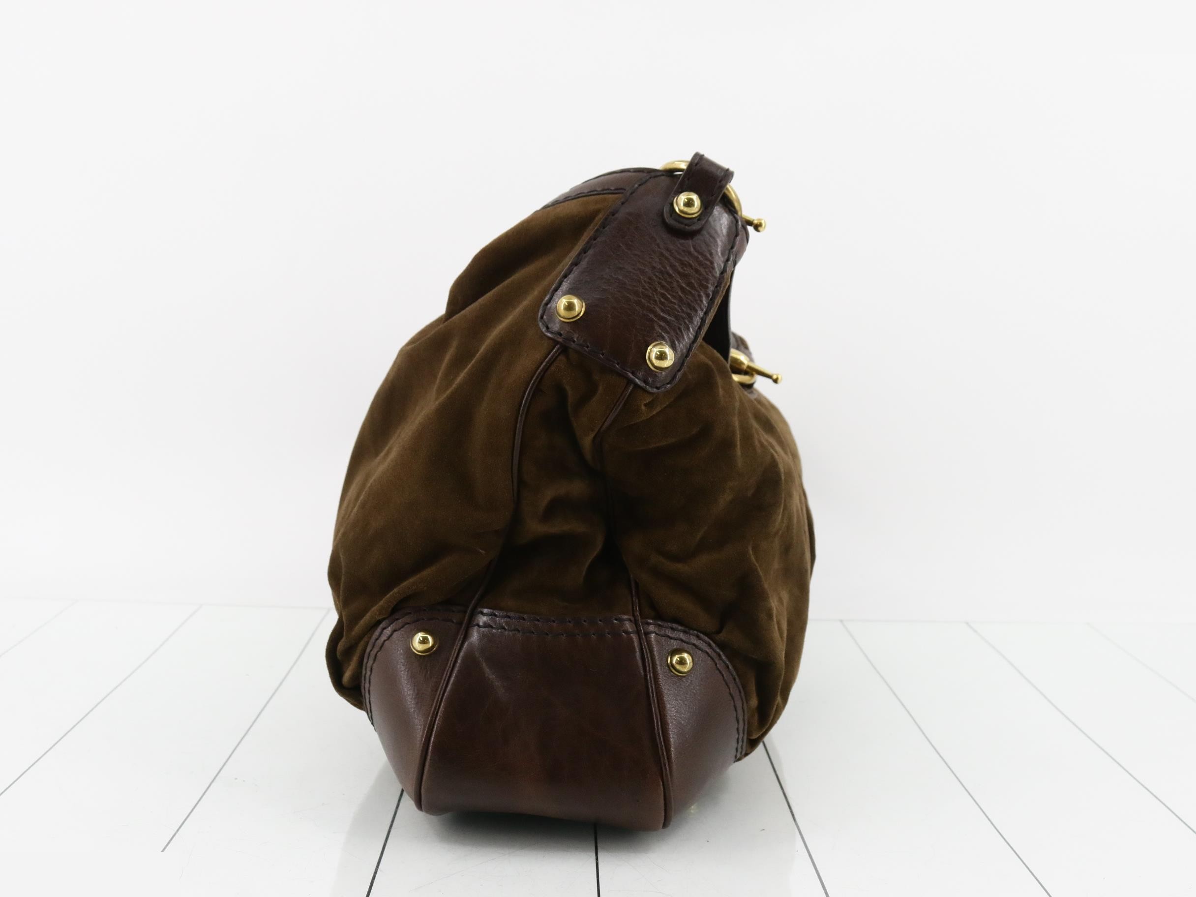 Horsebit Suede Shoulder Bag — view 4