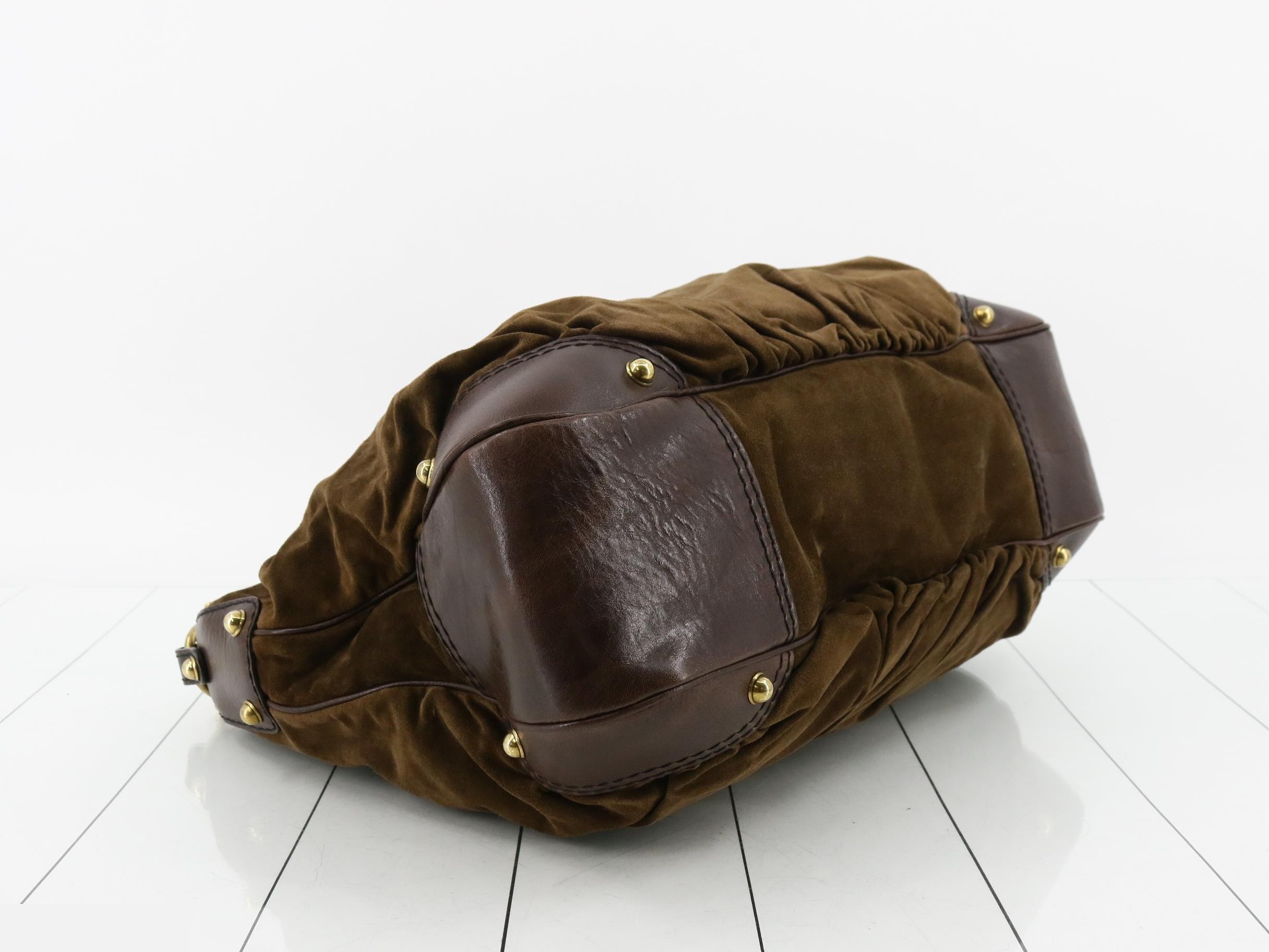 Horsebit Suede Shoulder Bag — view 5
