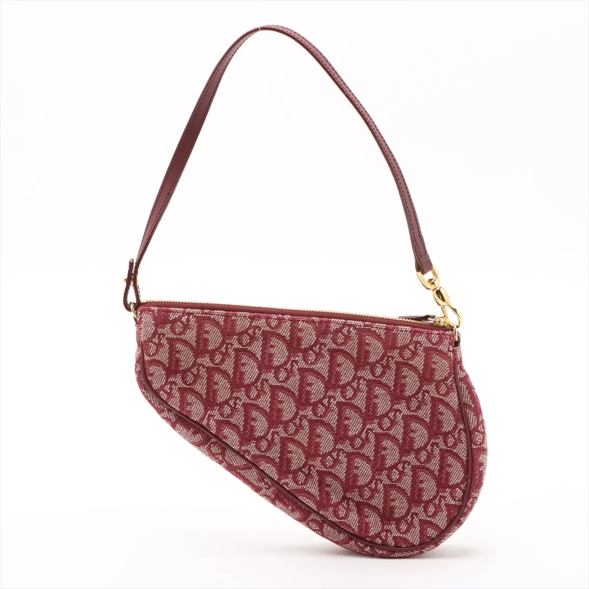 Trotter Saddle Canvas x Leather Handbag Red — view 2