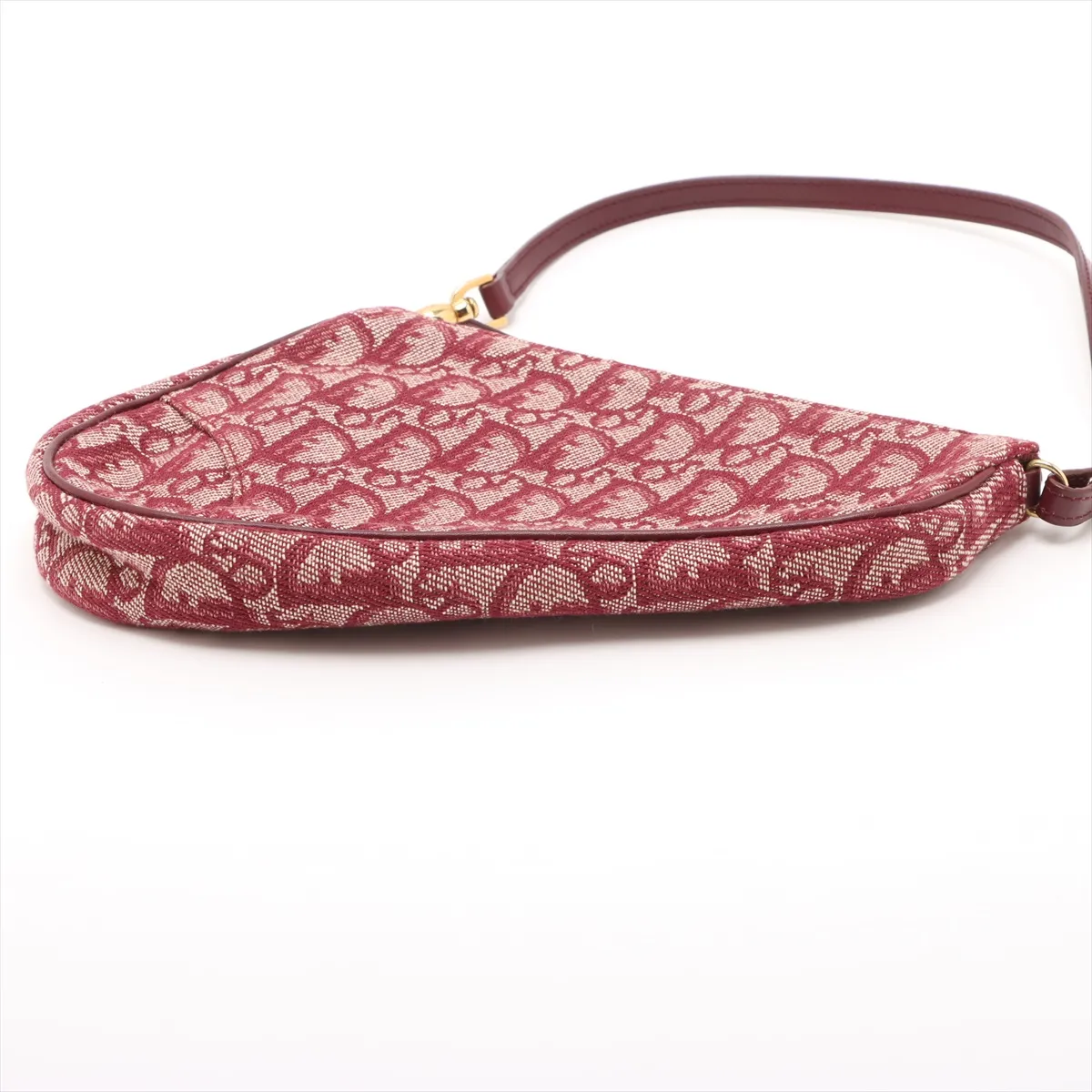 Trotter Saddle Canvas x Leather Handbag Red — view 3