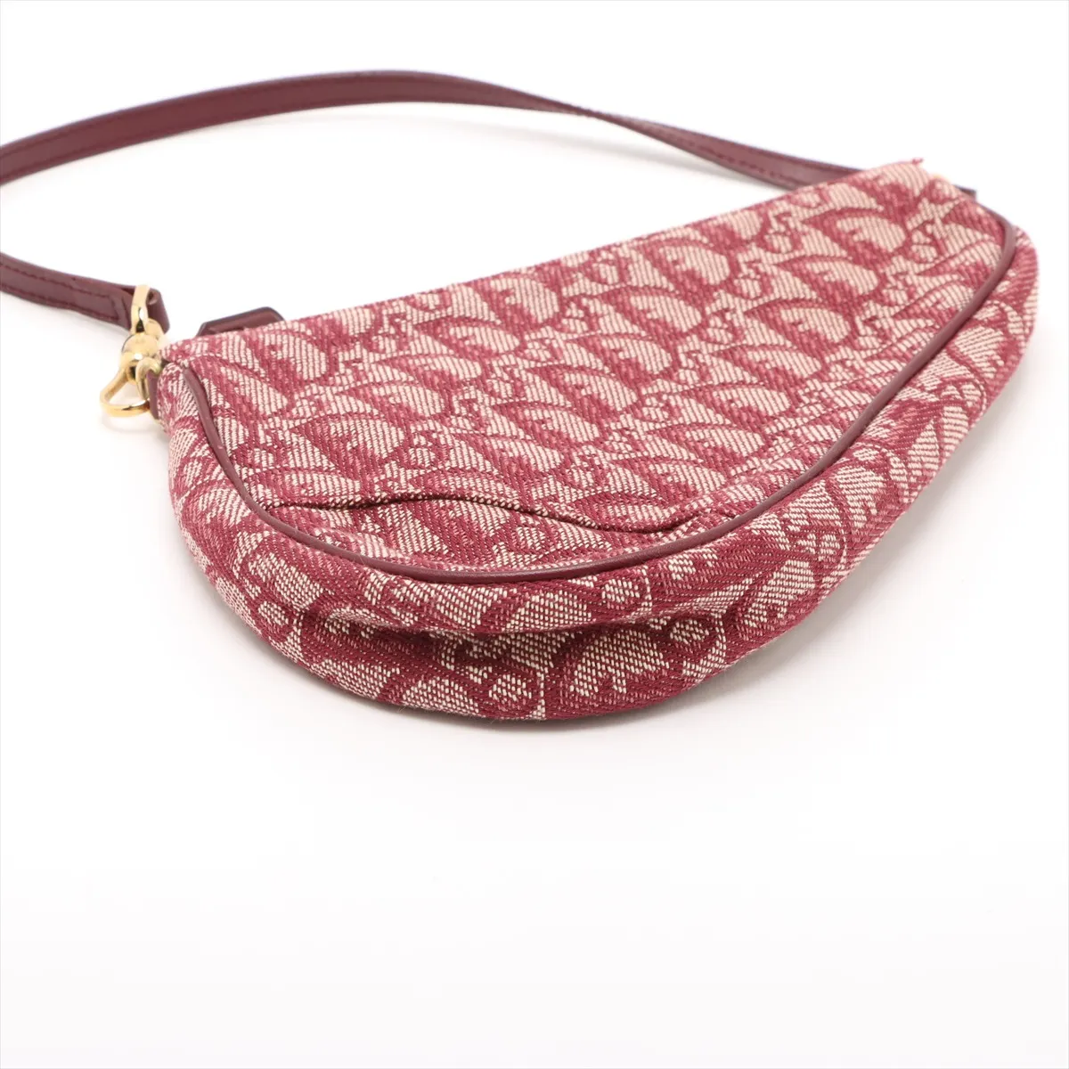 Trotter Saddle Canvas x Leather Handbag Red — view 4