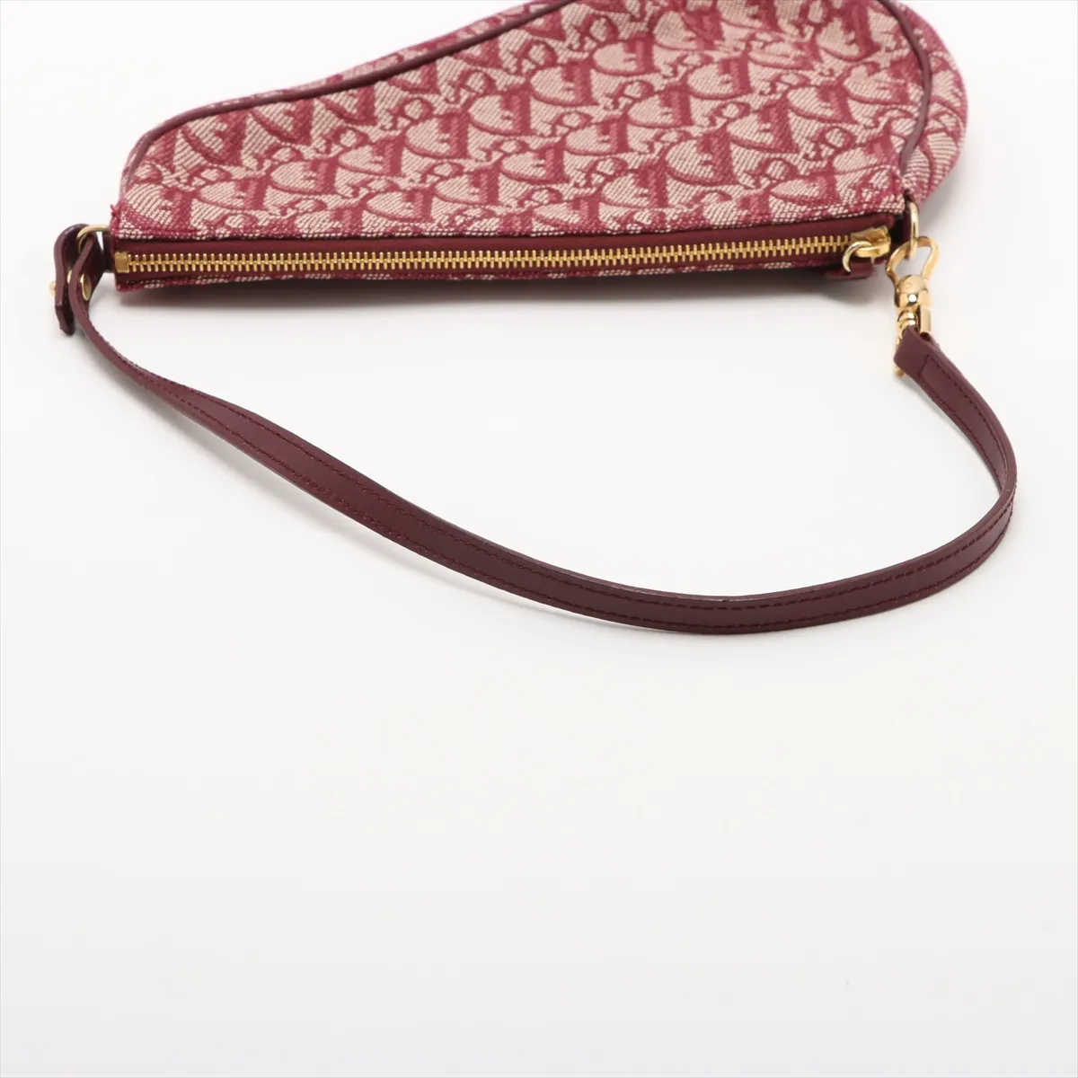 Trotter Saddle Canvas x Leather Handbag Red — view 5