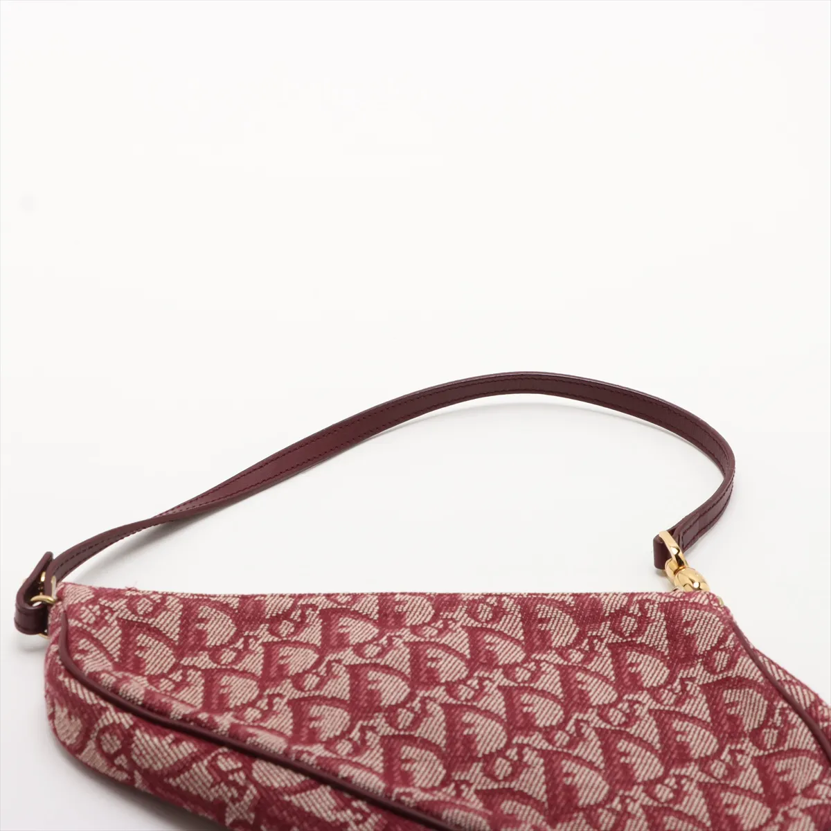 Trotter Saddle Canvas x Leather Handbag Red — view 6
