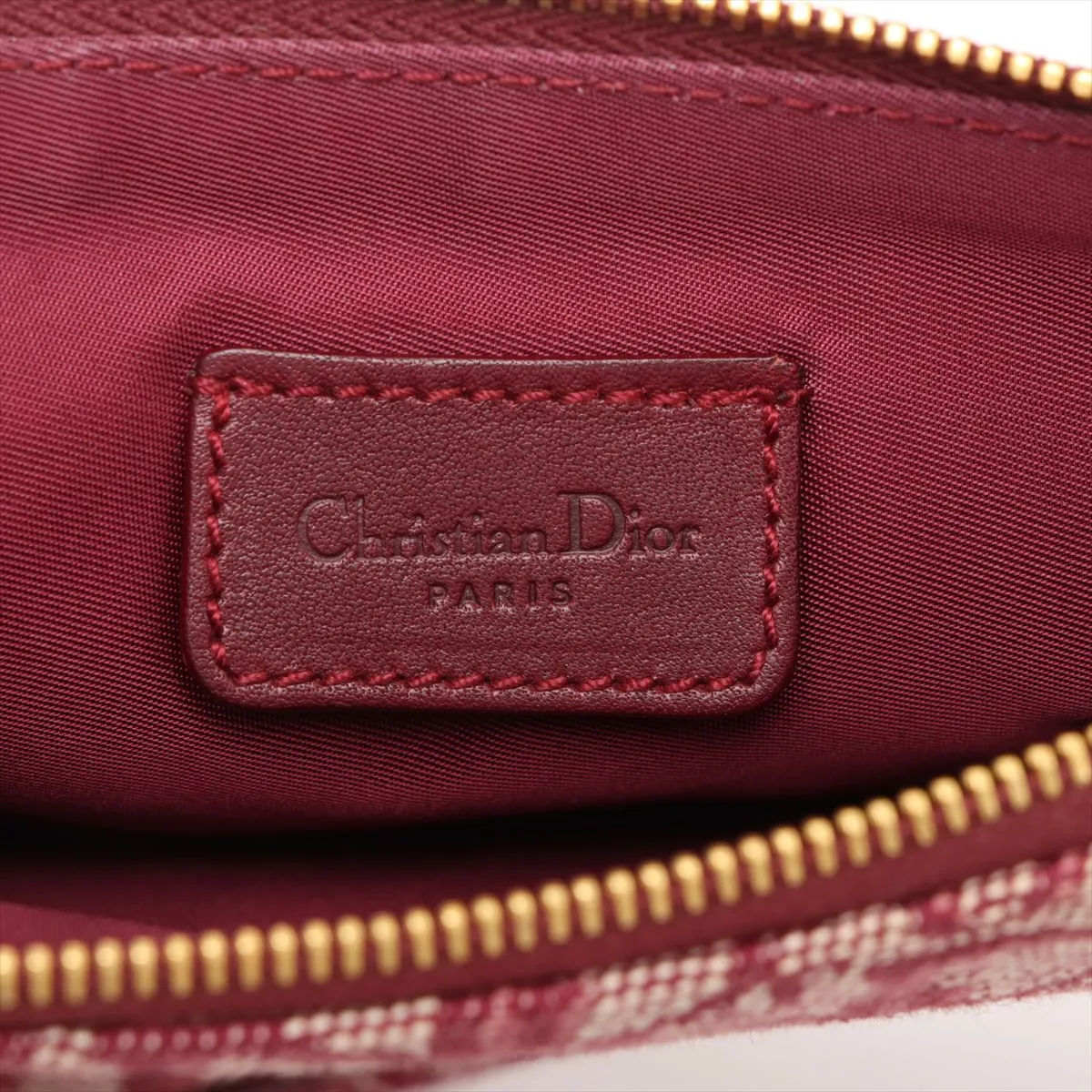Trotter Saddle Canvas x Leather Handbag Red — view 8