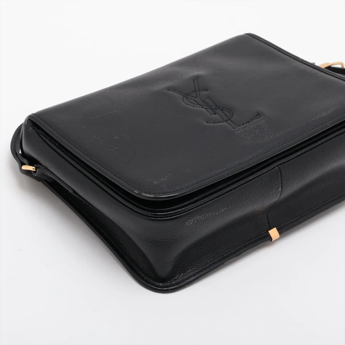 Cassandra Leather Shoulder Bag, Black — view 4